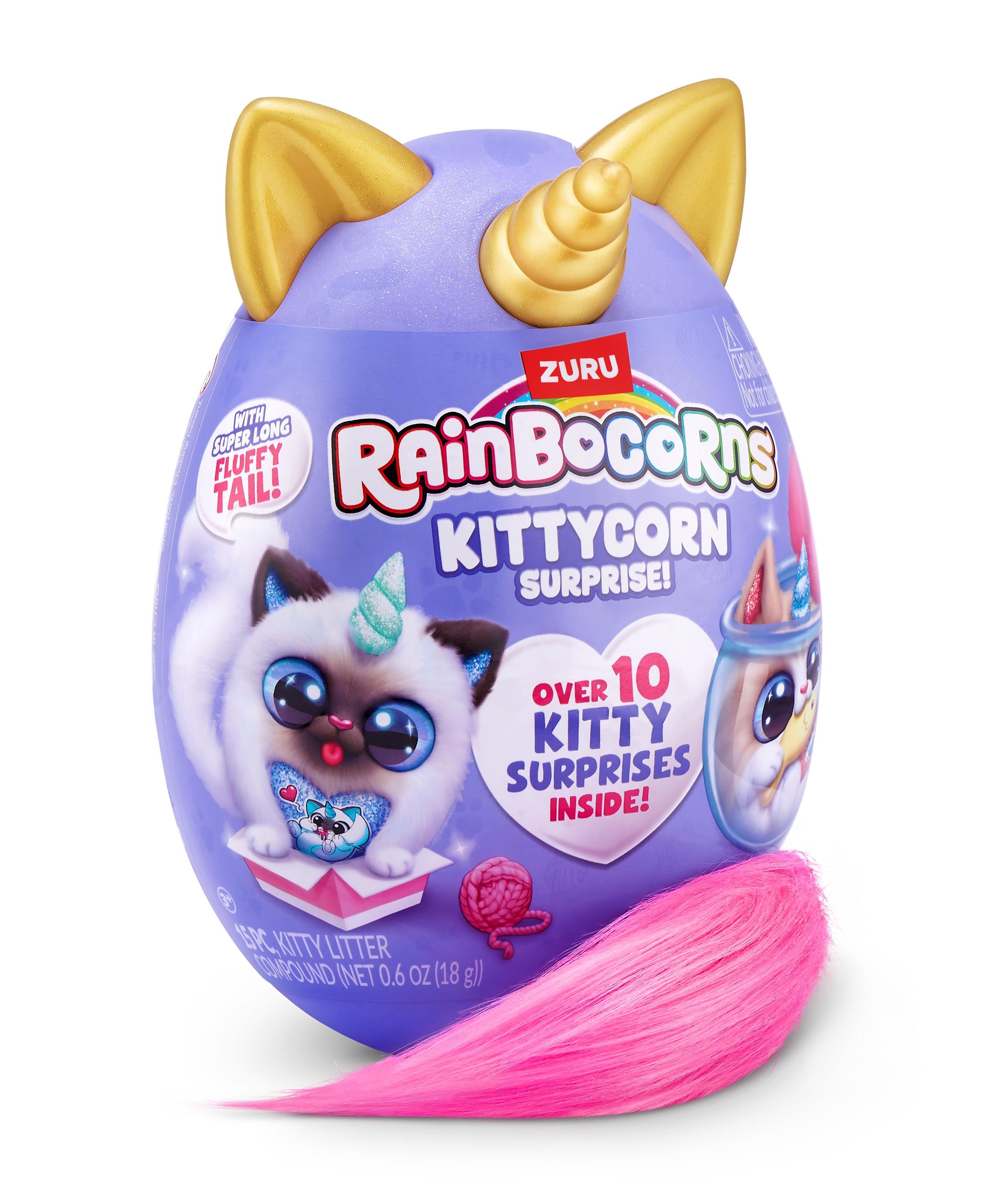 Rainbocorns Kittycorn Surprise S9 Collectible Plush Toy Set, 10+ Magical Surprises, Soft Plush Kittens with Fluffy Tails, Interactive Play for Girls Age 3+