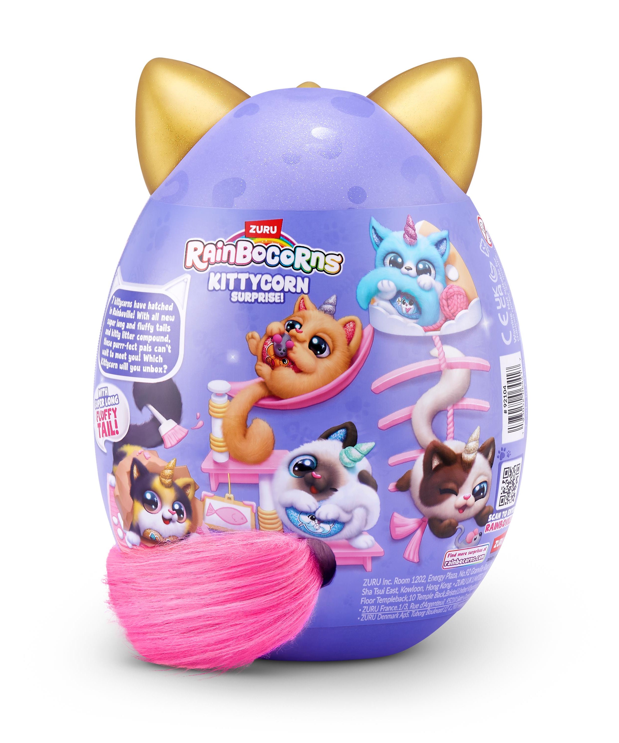 Rainbocorns Kittycorn Surprise S9 Collectible Plush Toy Set, 10+ Magical Surprises, Soft Plush Kittens with Fluffy Tails, Interactive Play for Girls Age 3+