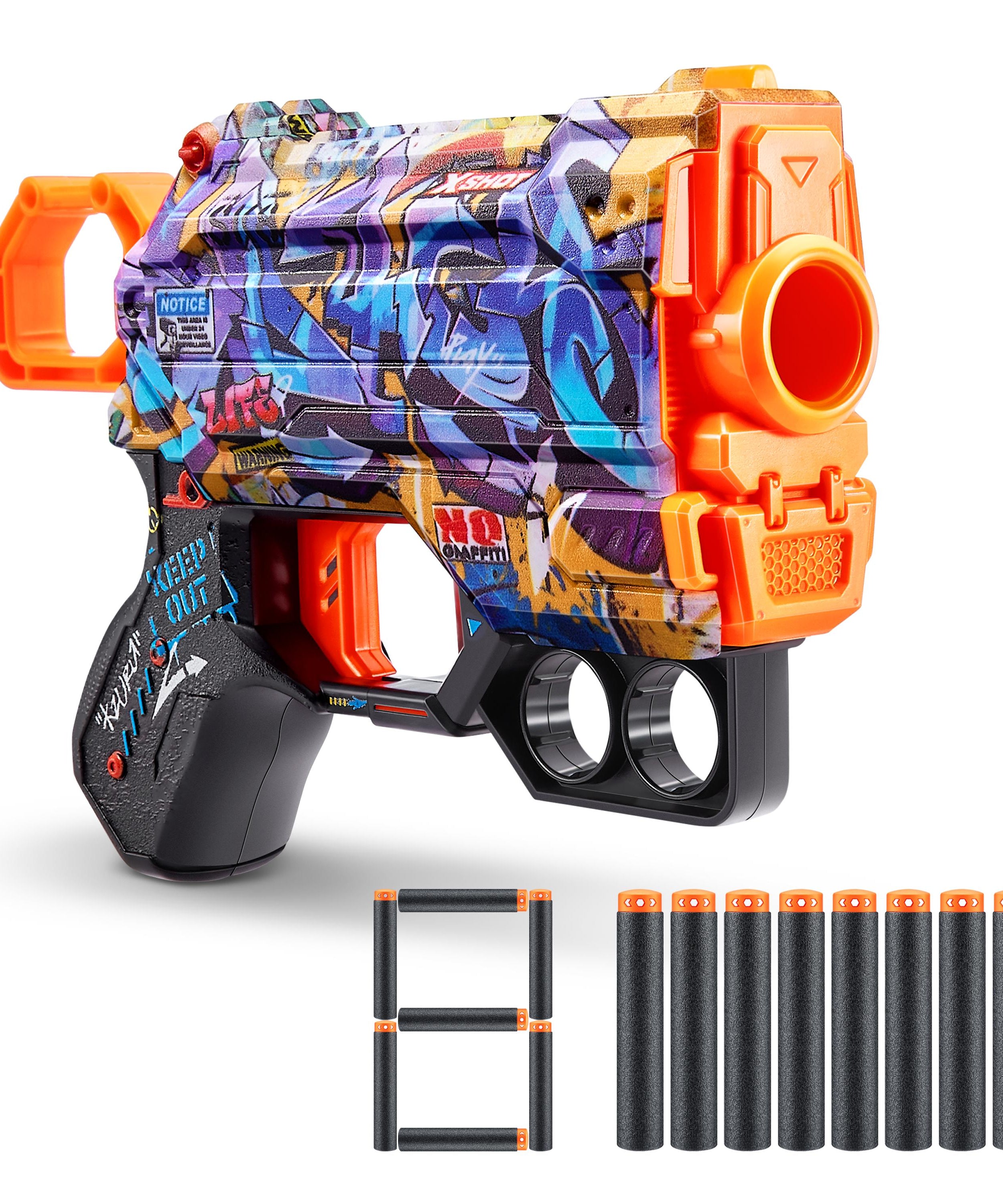 X Shot Skins Menace Blaster, Compact Foam Dart Gun for Boys, Age 8+
