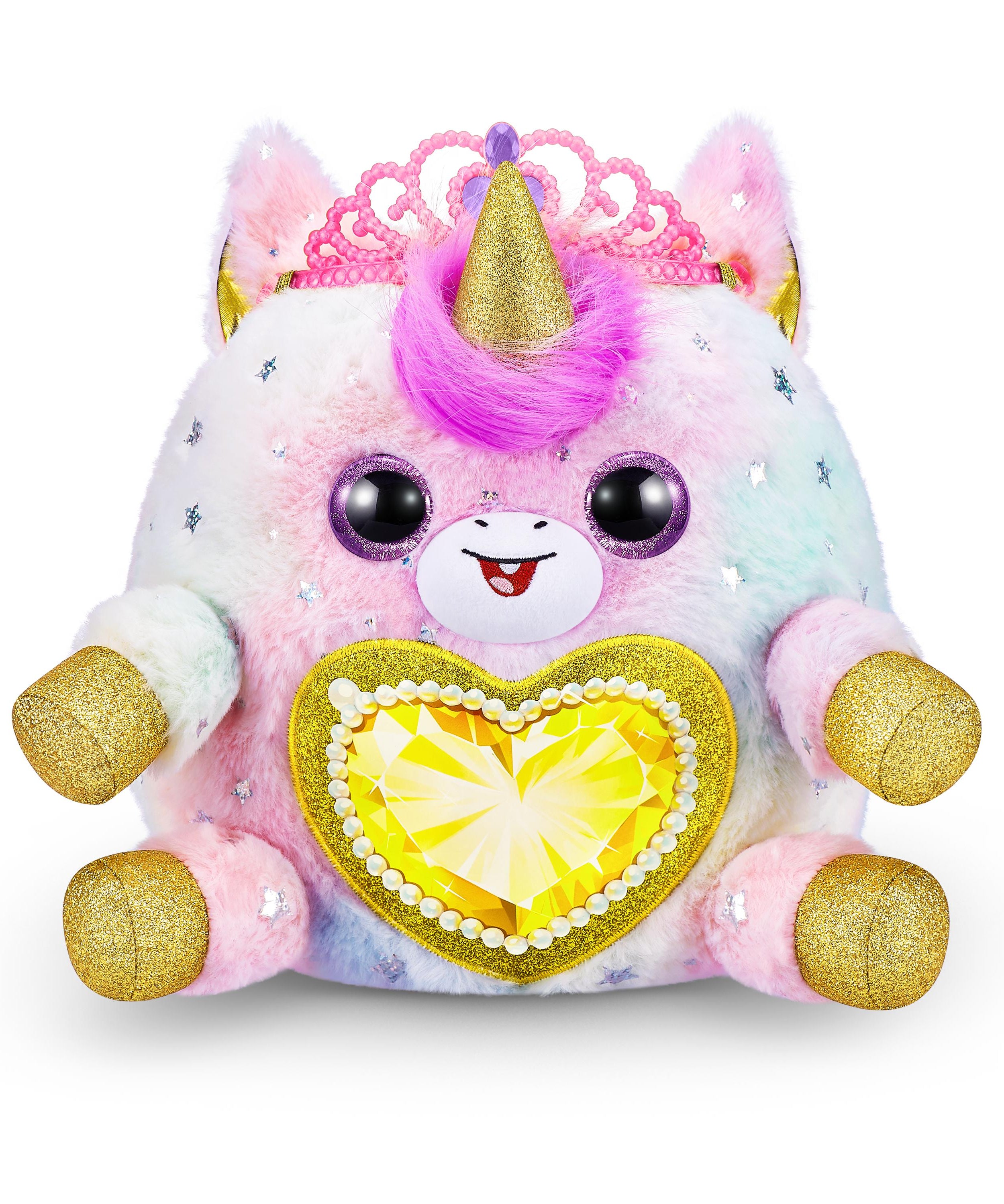 Rainbocorns Fairycorn Princess Surprise (Puppy) 11" Collectible Plush Toy with 35+ Surprises, Fairy Wings, Tiara, Wand, Boo-Boocorn, and Surprise Egg, Soft Toy for Girls Ages 3+