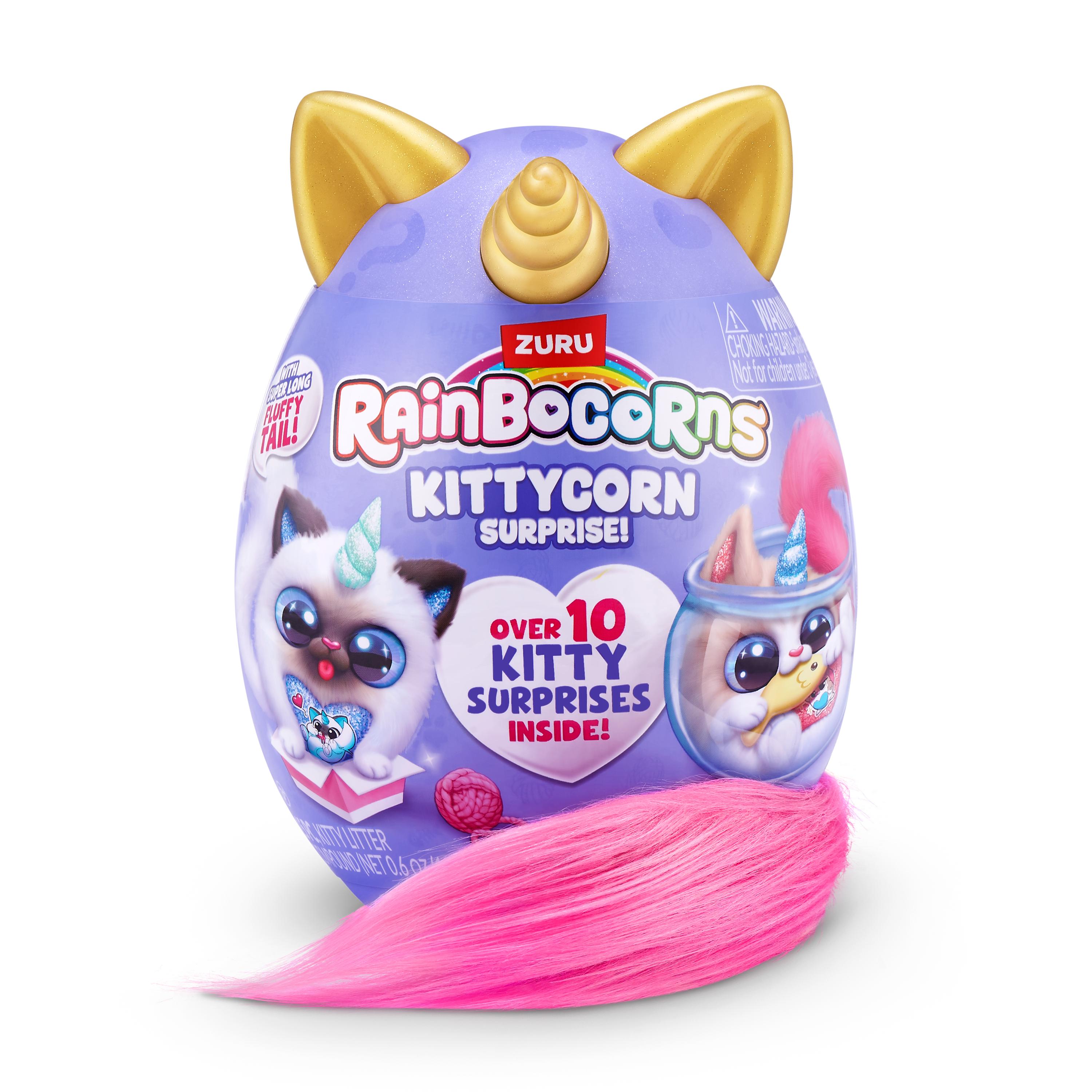 Rainbocorns Kittycorn Surprise S9 Collectible Plush Toy Set, 10+ Magical Surprises, Soft Plush Kittens with Fluffy Tails, Interactive Play for Girls Age 3+