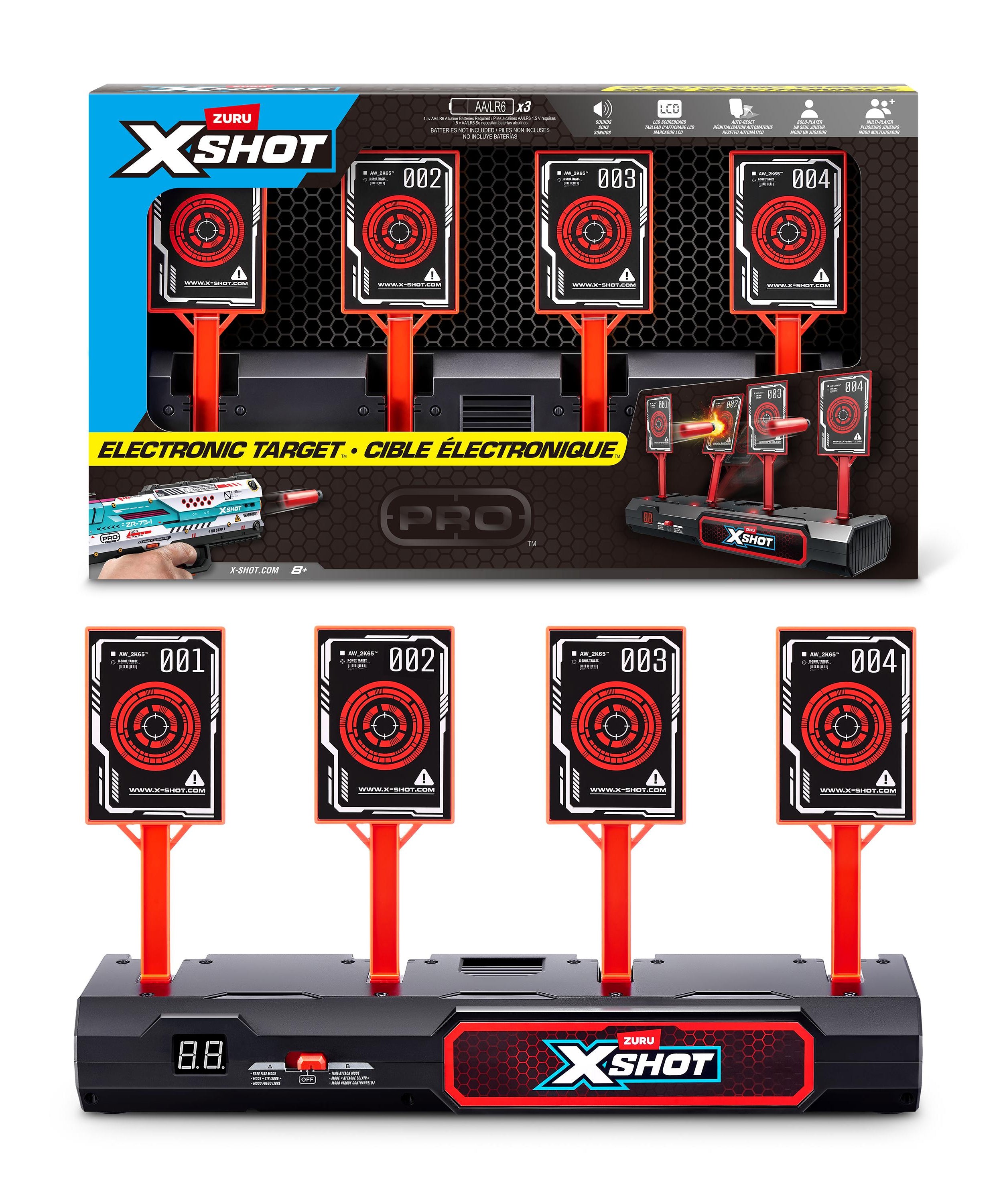 X-Shot Excel Interactive Electronic Target S1 with Auto Reset, Dynamic Sound Effects, Portable Indoor and Outdoor Dart Blaster Toy Game for Kids Age 8 and Up