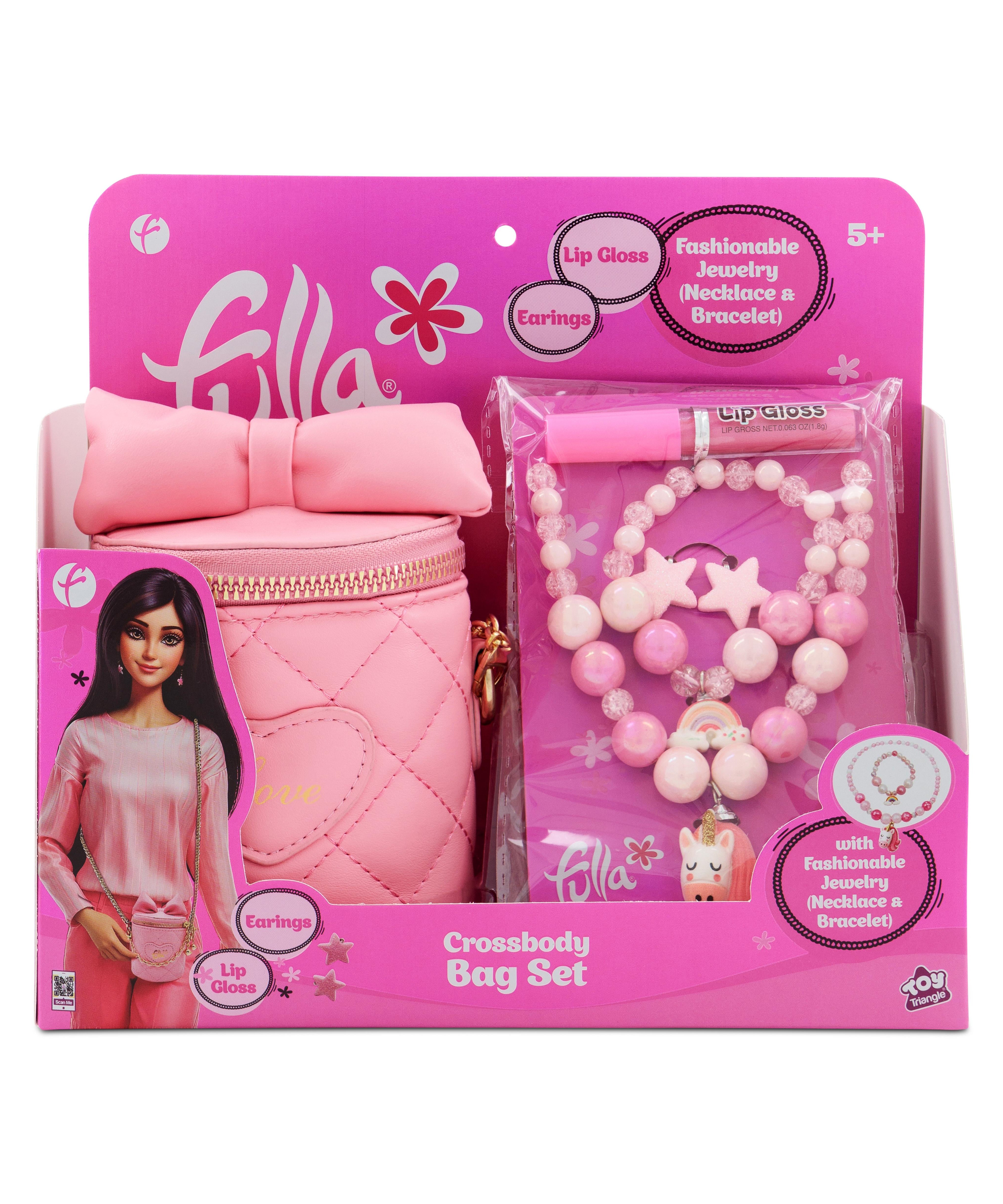 Fulla Crossbody Bag & Jewelry Set for Girls, Age 5+, Includes Bracelet, Necklace, Earrings, Lip Gloss & Stylish Purse