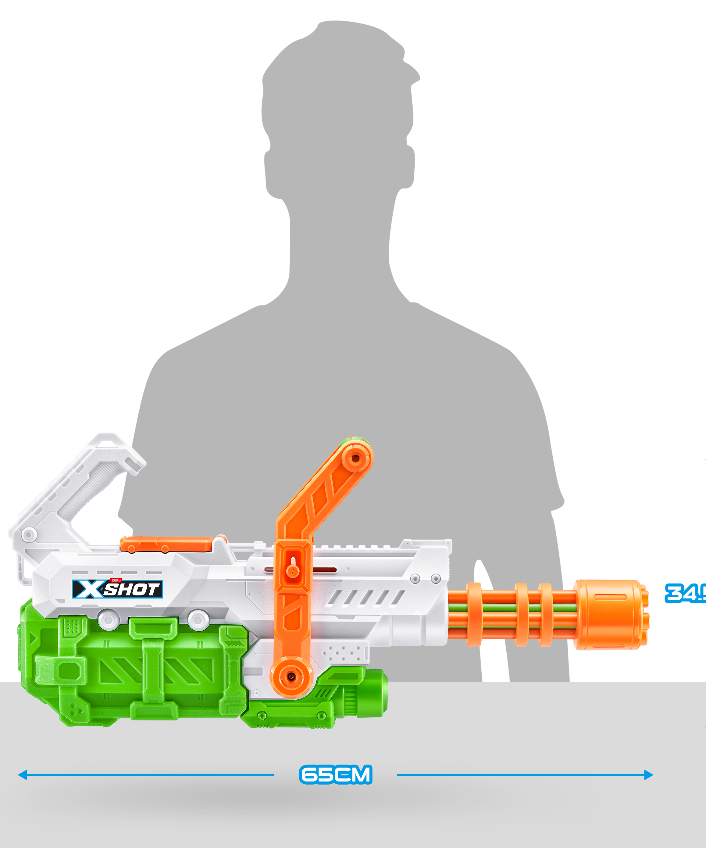XSHOT Water Hydro Cannon, Fast-Fill Water Blaster with 1600ml Tank & Shoulder Strap, Shoots Up to 10m, Outdoor Water Gun for Kids Teens Adults, Ages 5+