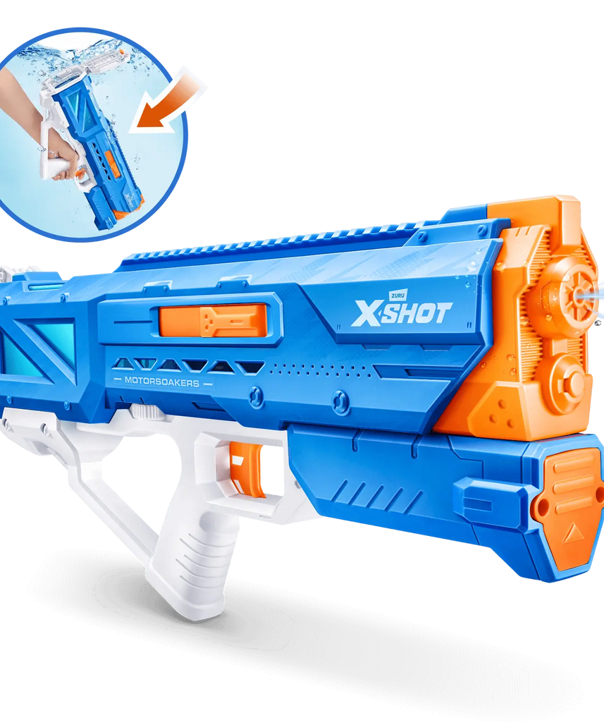 XSHOT Water Fast Fill Motor Soaker Hydra Pulse Water Toy Gun, Motorized Water Blaster with 650ml Capacity, Fast-Fill Technology, Rechargeable Battery, Blasts Up to 29 Feet, Outdoor Summer Water Toy for Boys and Girls Age 8+
