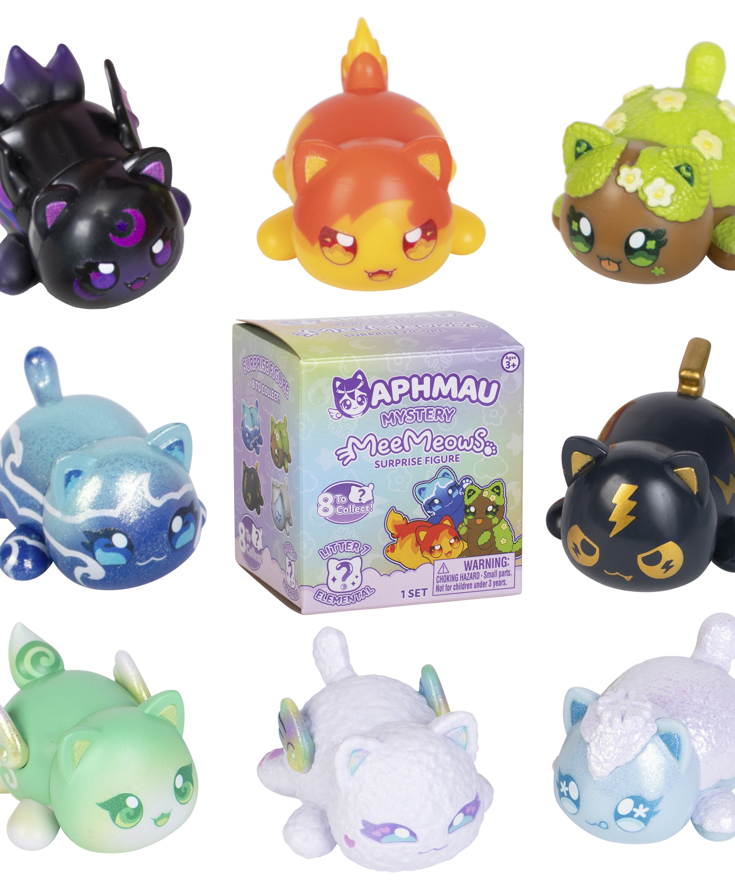 Aphmau MeeMeow Mystery Figures Series 7 Elemental Collection, Official Aphmau Merchandise, 1 Random Collectible Figure Blind Box, Surprise Toy for Girls and Boys Ages 3 and Up