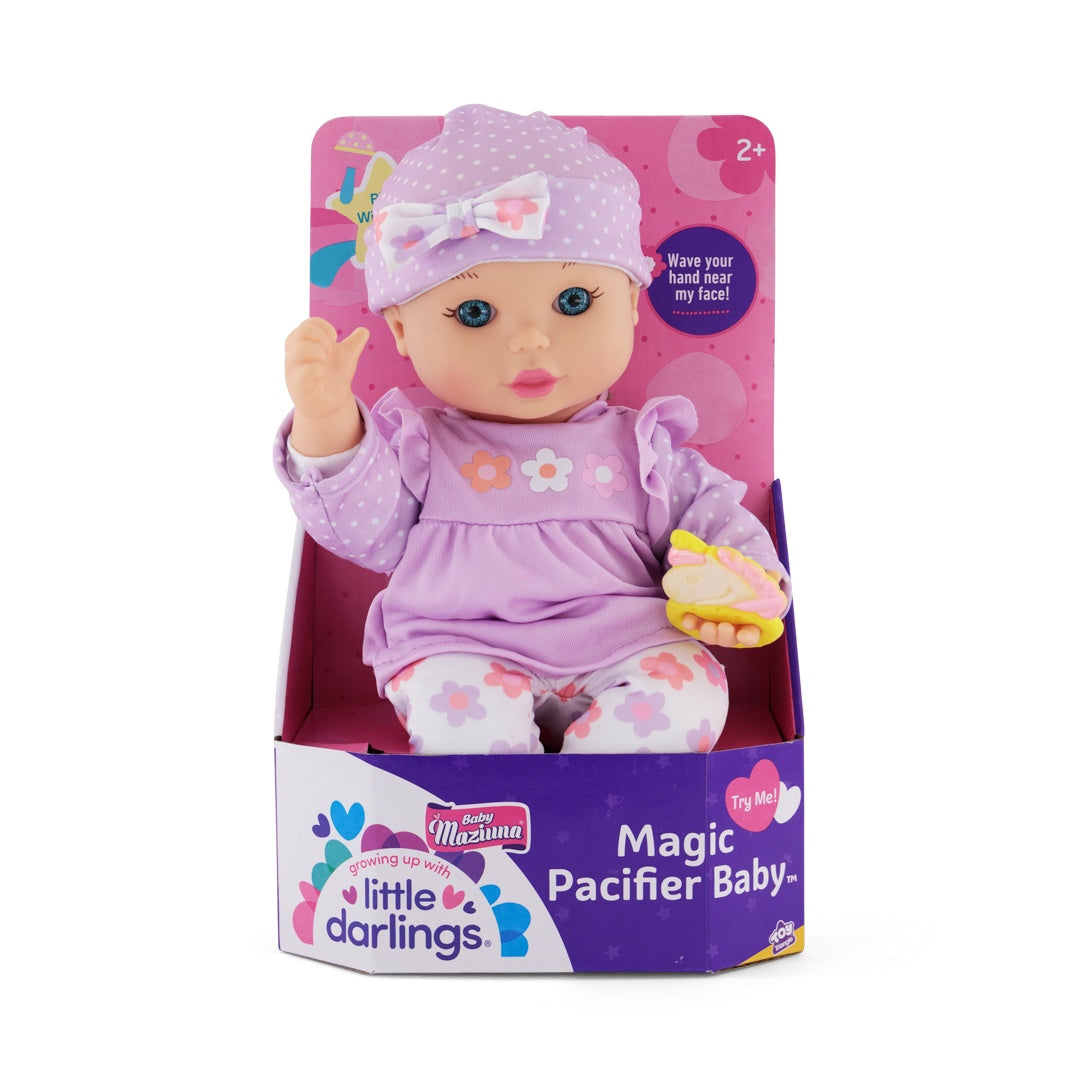 Baby Maziuna Magic Pacifier Baby Doll, Interactive Baby Toy for Girls, Age 2+