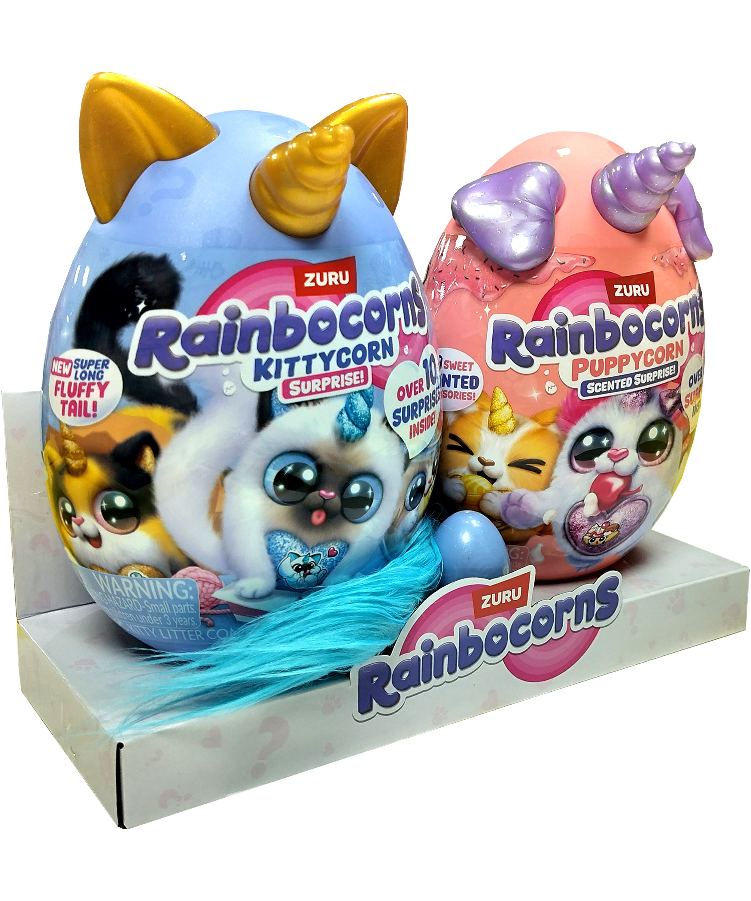 Rainbocorns Combo Kittycorn & Puppycorn Surprise Plush for Girls Ages 3+, Scented Accessories, Slime & Stickers, Collectible 2-Pack Toy Gift