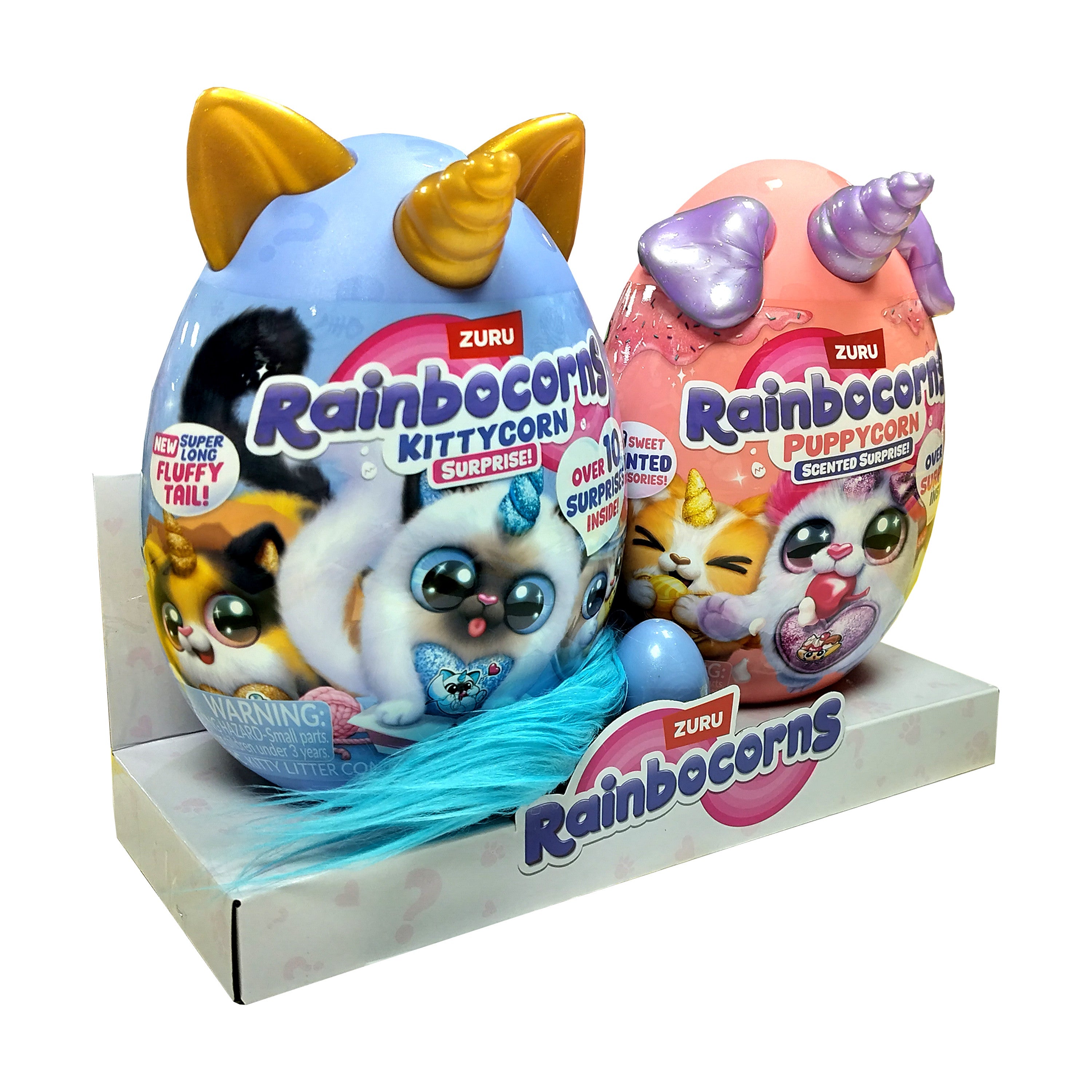 Rainbocorns Combo Kittycorn & Puppycorn Surprise Plush for Girls Ages 3+, Scented Accessories, Slime & Stickers, Collectible 2-Pack Toy Gift