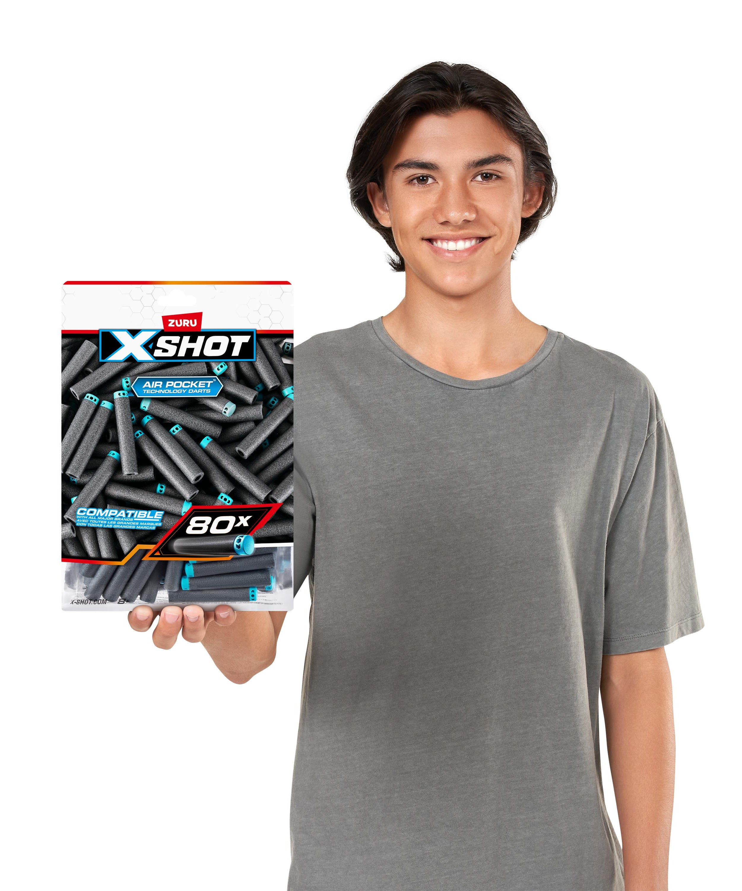 X Shot Excel Refill Darts 80 pcs, Foam Darts Pack for Boys, Age 8+