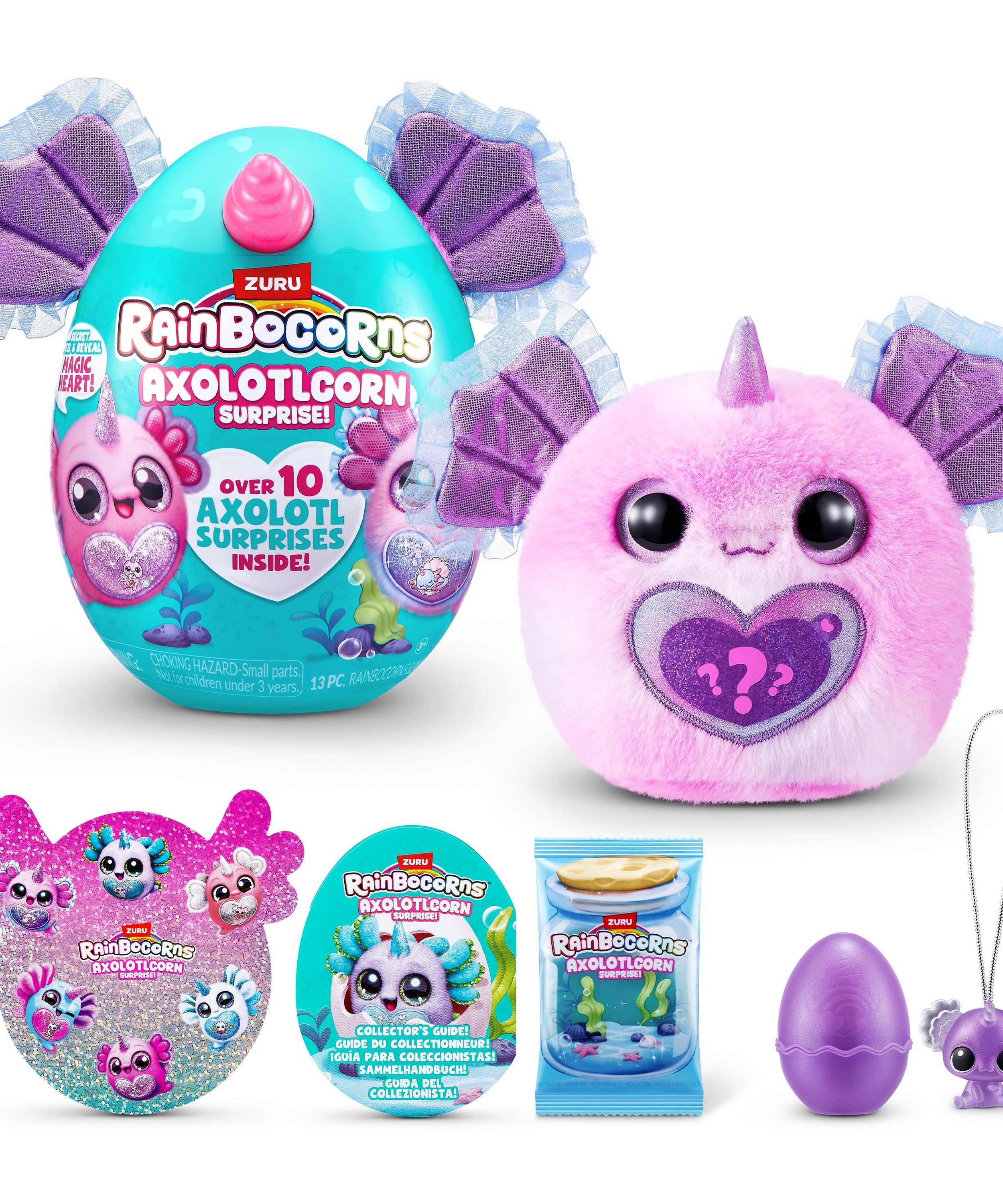 Rainbocorns Axolotlcorn Surprise Plush, Collectible Toy for Girls, Age 3+