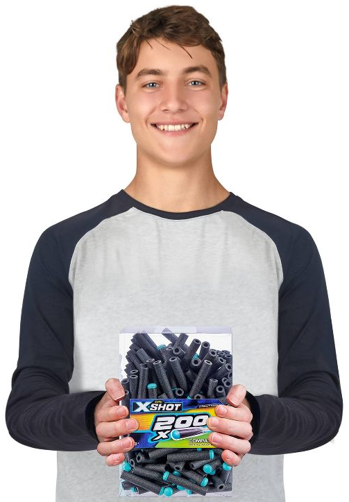 XSHOT Refill Darts 200pcs for Boys & Girls Ages 8+, Foam and Plastic Rapid Target Shooting, Universal Blaster Compatible, Durable and Aerodynamic (Model XS 36507)
