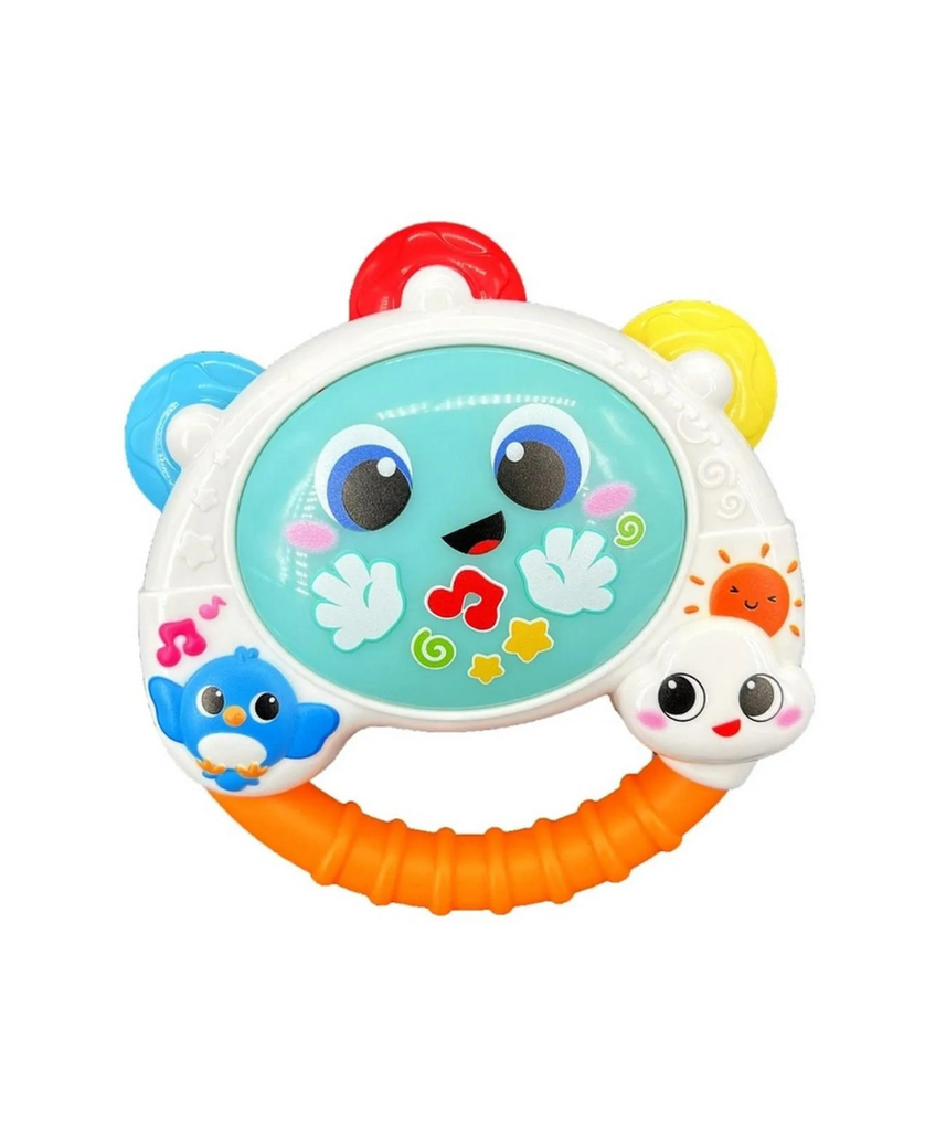 Winfun Baby Shaker Tambourine Interactive Toy, Music and Light, Easy-Grasp, for Babies and Toddlers, Ages 6–24 Months
