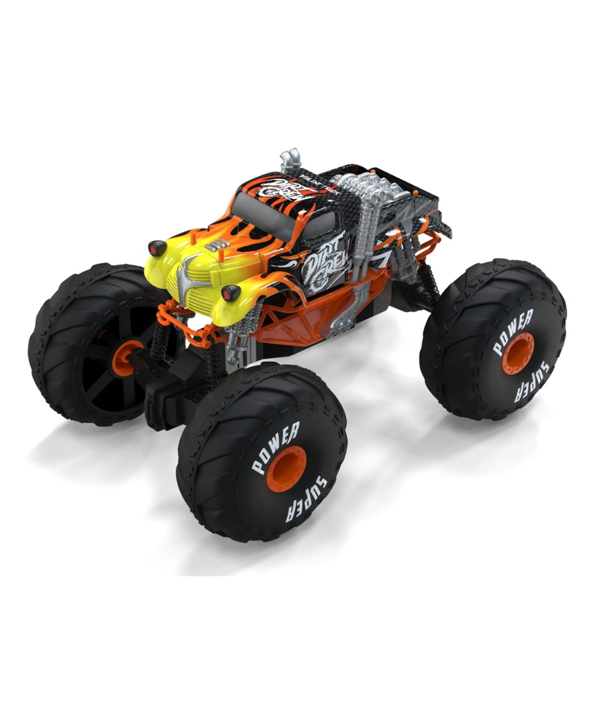 Crazy Wheels 2.4GHz RC Monster Truck 1:10 Scale 4WD High Speed Remote Control Car with Big Wheels, Full Function Hobby RC Car, Assorted Color, Ages 3+