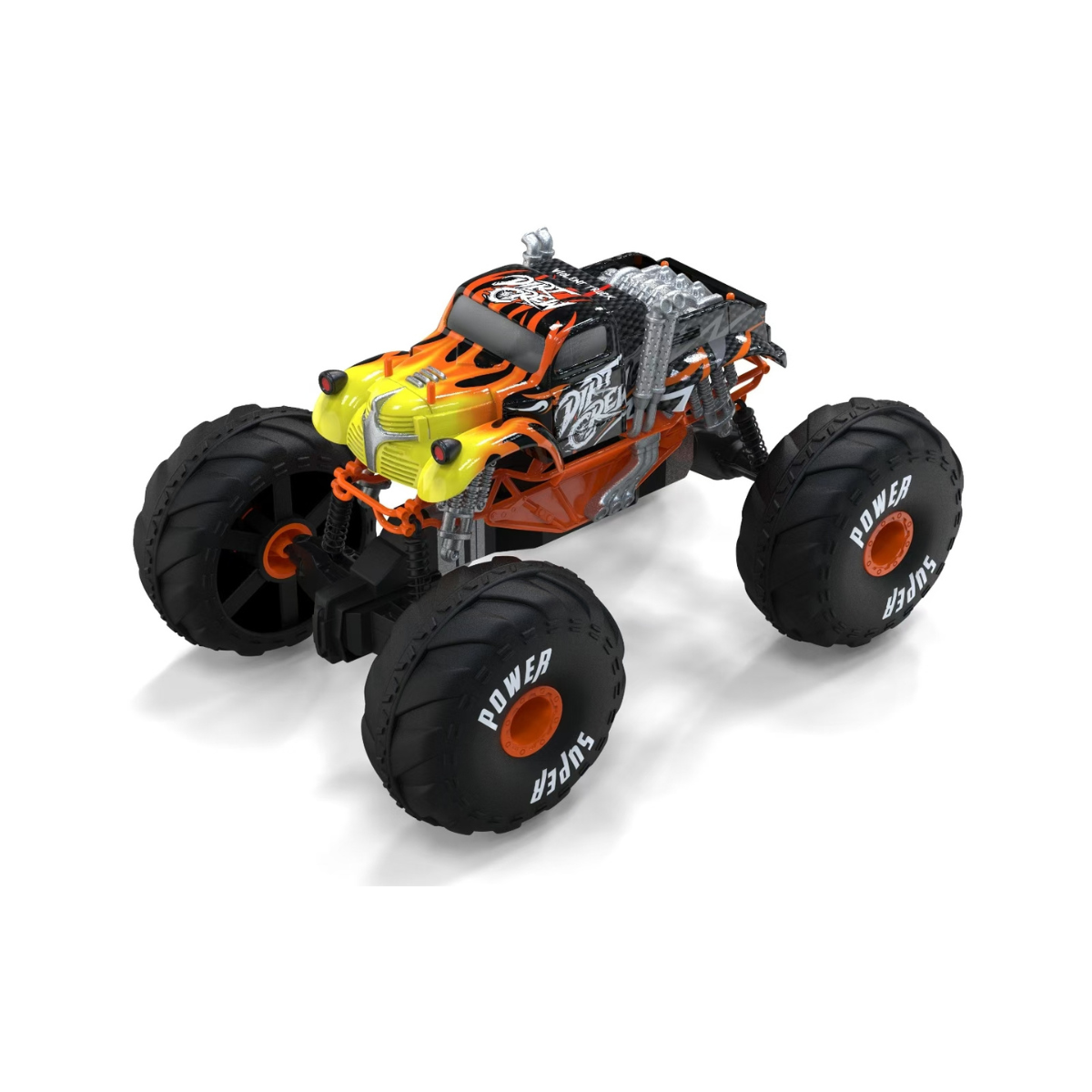 Crazy Wheels 2.4GHz RC Monster Truck 1:10 Scale 4WD High Speed Remote Control Car with Big Wheels, Full Function Hobby RC Car, Assorted Color, Ages 3+