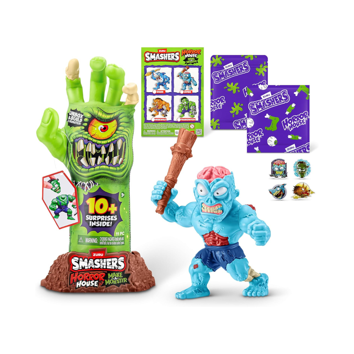 Smashers Horror House Dissect Skeleton Hand Playset with 10 Plus Surprises Slime Monster Parts Build and Create Mix and Match Creatures Collectible Toys for Kids Ages 18 Months+