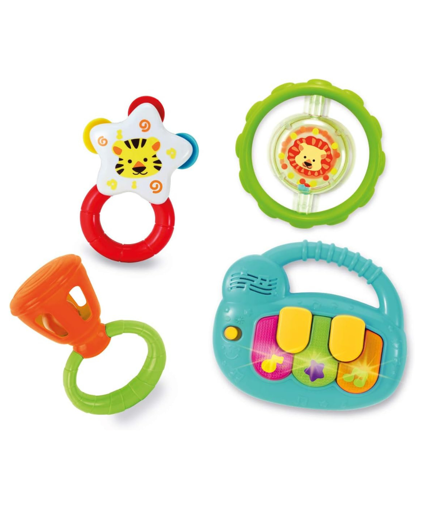 Winfun Keyboard Rattle Music Set 5 Pieces Interactive Baby Musical Toy Set 3M+