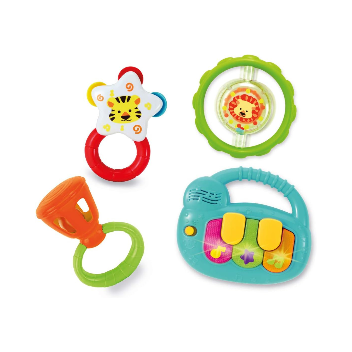 Winfun Keyboard Rattle Music Set 5 Pieces Interactive Baby Musical Toy Set 3M+