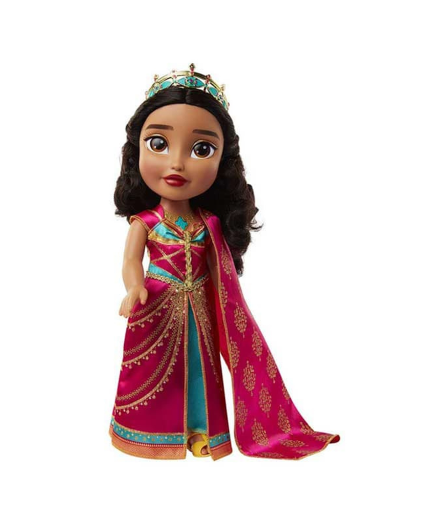 Disney Aladdin Musical Doll Jasmine, JAKKS Pacific, 14 Inch Princess Doll with Music Elegant Dress and Sparkling Crown, Requires 2 AAA Batteries, Girls Birthday Gift, Model 86131