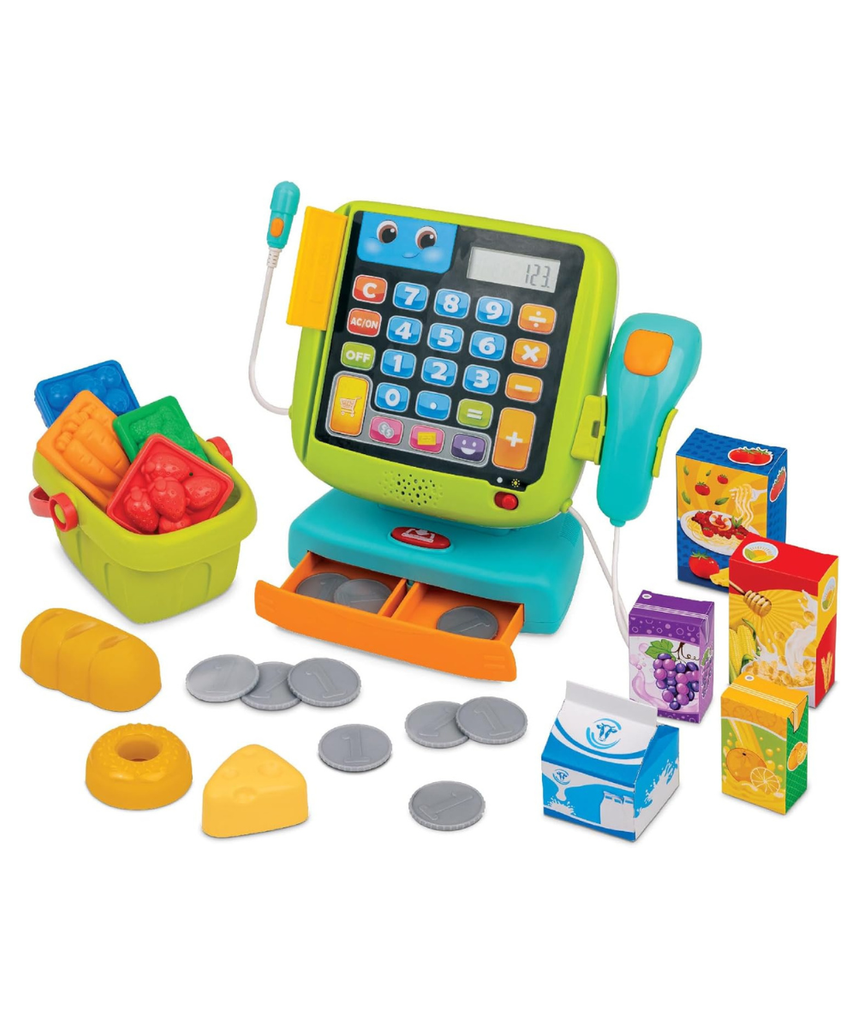 Winfun Smart Calculator Cash Register Set Pretend Play Toy for Early Math Learning 3+ Months