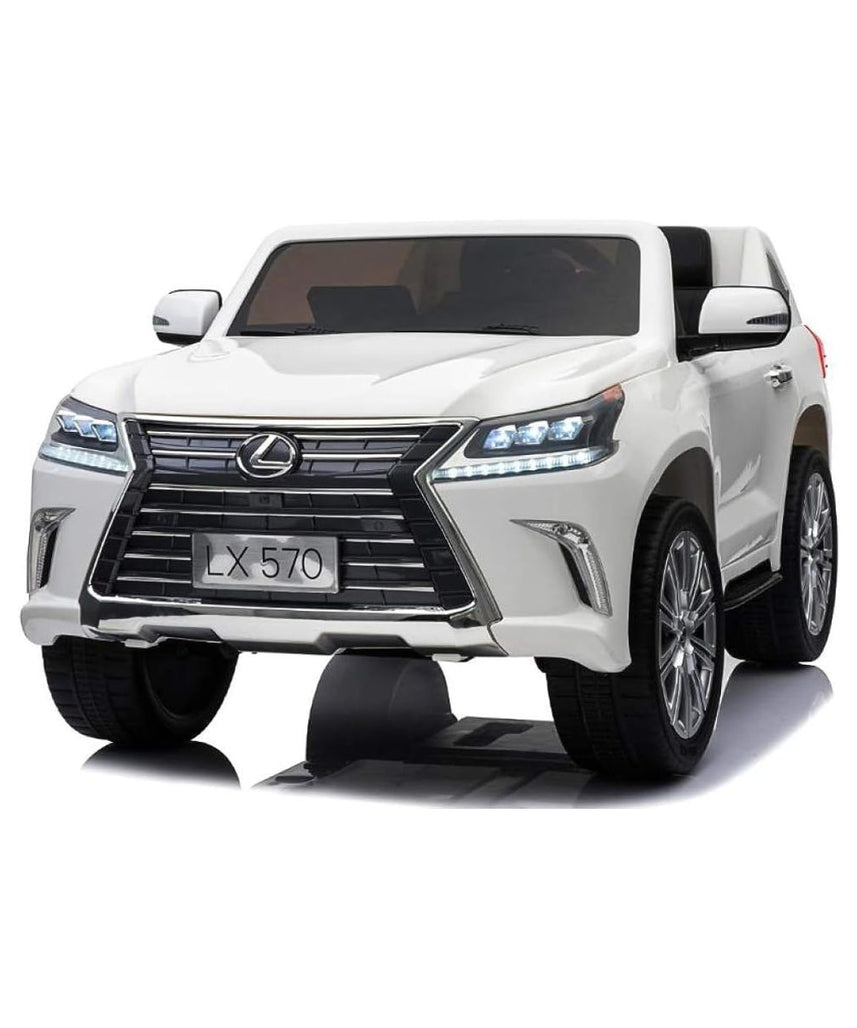Lovely Baby Licensed Lexus LX570 Kid's Electric Ride-On Car with Remote Control, LED Lights, Music, Bluetooth, White, 3+ Years