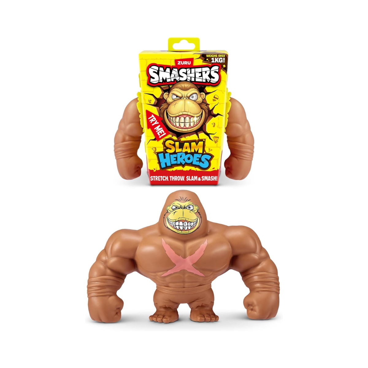 Smashers Slam Heroes Series 1 Collectible Bendy Squishy Monster Gorilla Toys for Kids Smash Throw Stretch Slam Durable Action Figures for Interactive Play Boys and Girls Ages 3+