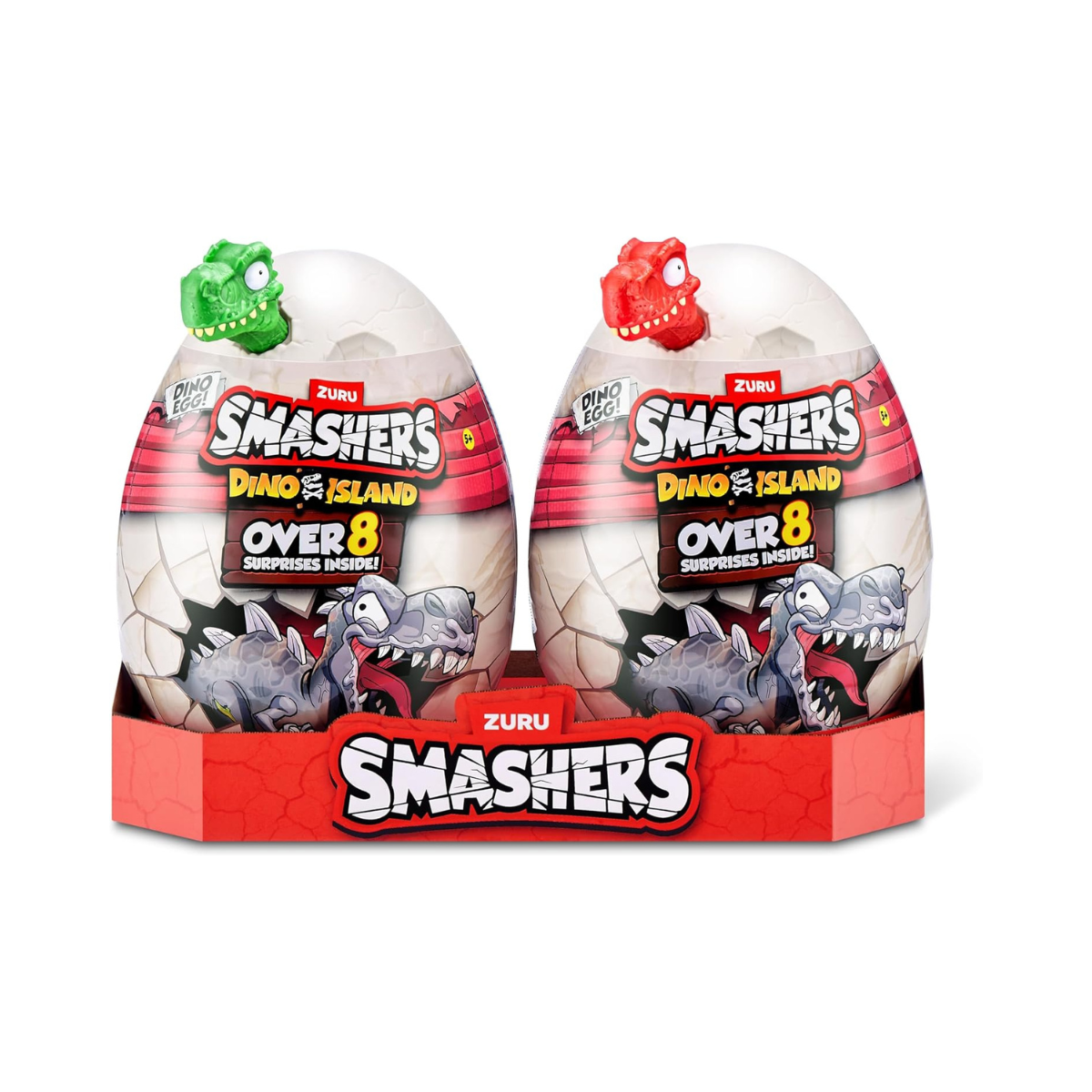 Smashers Mini Dino Combo Pack with 8+ Surprises Dino Island Egg and Jurassic Light Up Egg with Dinosaur Figures Slime Sand Mini Eggs Sensory Collectible Toys for Kids 3+