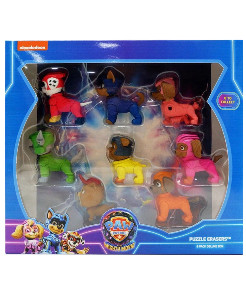 Paw Patrol The Mighty Movie 3D Puzzle Erasers, Surprise Collectible Figures for Kids, 1pk / 3pk / 8pk, PAW Patrol Pup Toys for Boys & Girls, School, Travel, Party Favors