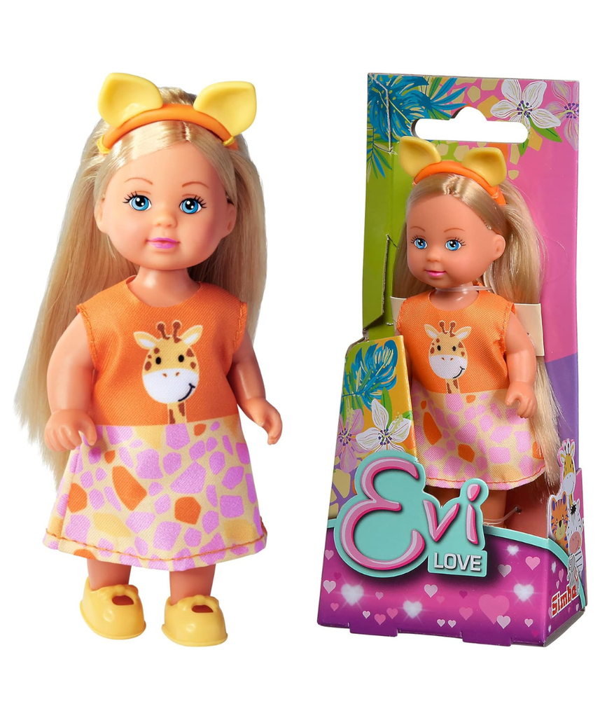 Simba Evi Love Cutie Mini Doll, Cute Animal Outfit with Headband, 12 cm Doll, 3 Assorted Colors, Random Selection, Collectible Toy, Kids Gift, Ages 3+