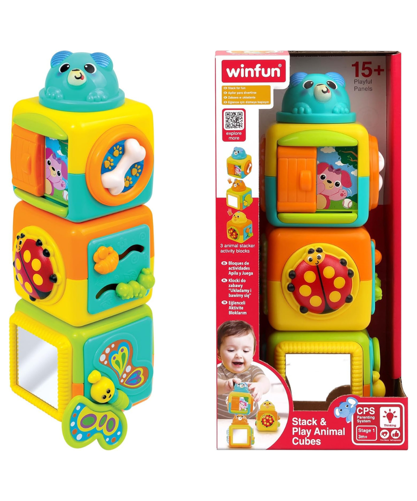 Winfun Stack and Play Animal Cubes Toddler Educational Toy 3+ Years