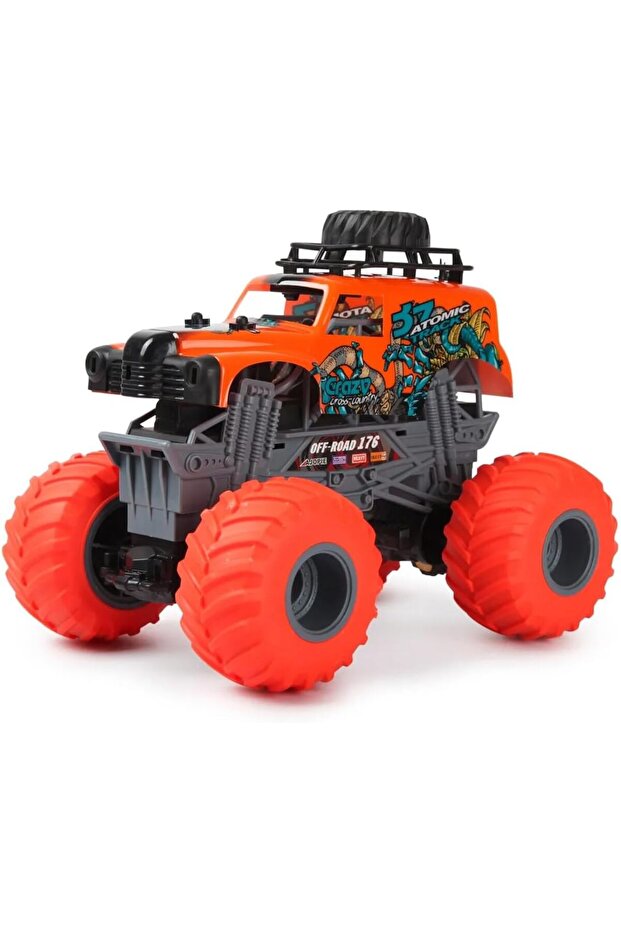 Crazon 1:18 Oversize Wheel Cross-Road RC Car, 2.4GHz Remote Control, 2WD, Rechargeable Battery, 3+
