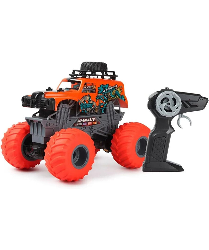 Crazon 1:18 Oversize Wheel Cross-Road RC Car, 2.4GHz Remote Control, 2WD, Rechargeable Battery, 3+
