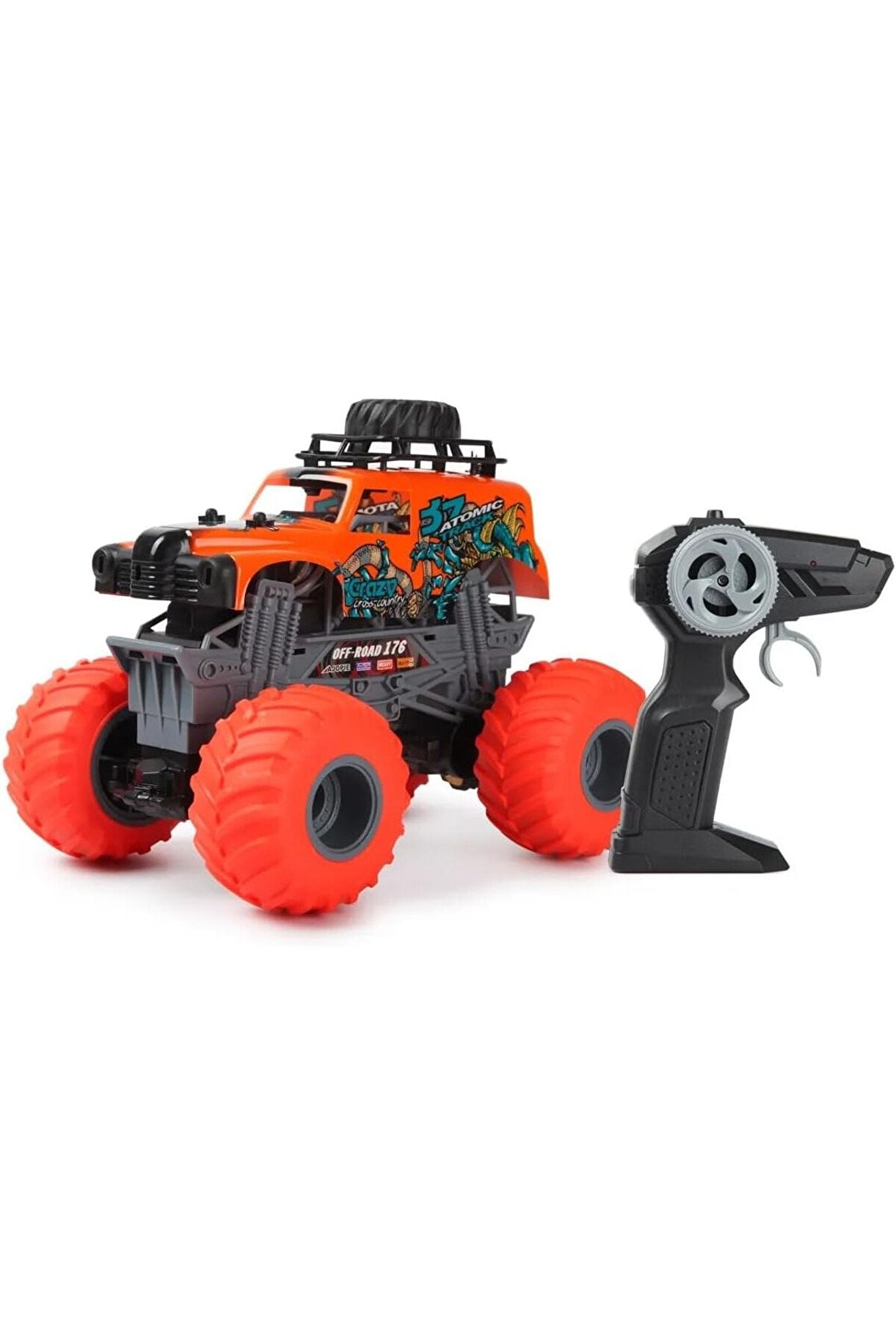 Crazon 1:18 Oversize Wheel Cross-Road RC Car, 2.4GHz Remote Control, 2WD, Rechargeable Battery, 3+