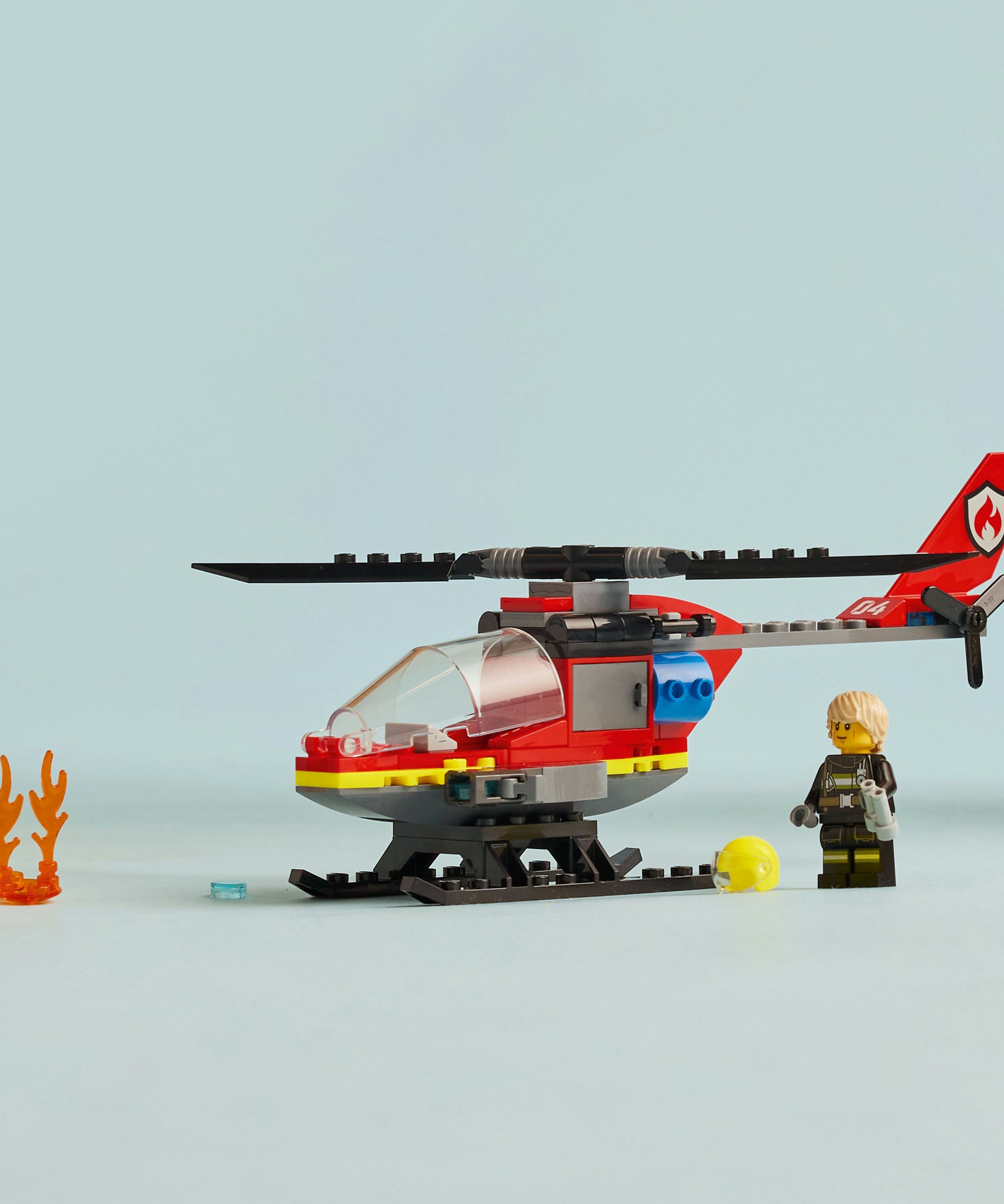 LEGO City Fire Rescue Helicopter Building Set, incl. Firefighter Pilot Minifigure, Vehicle Toy for 5+ Year Old Boys, Girls & Imaginative Play, 60411