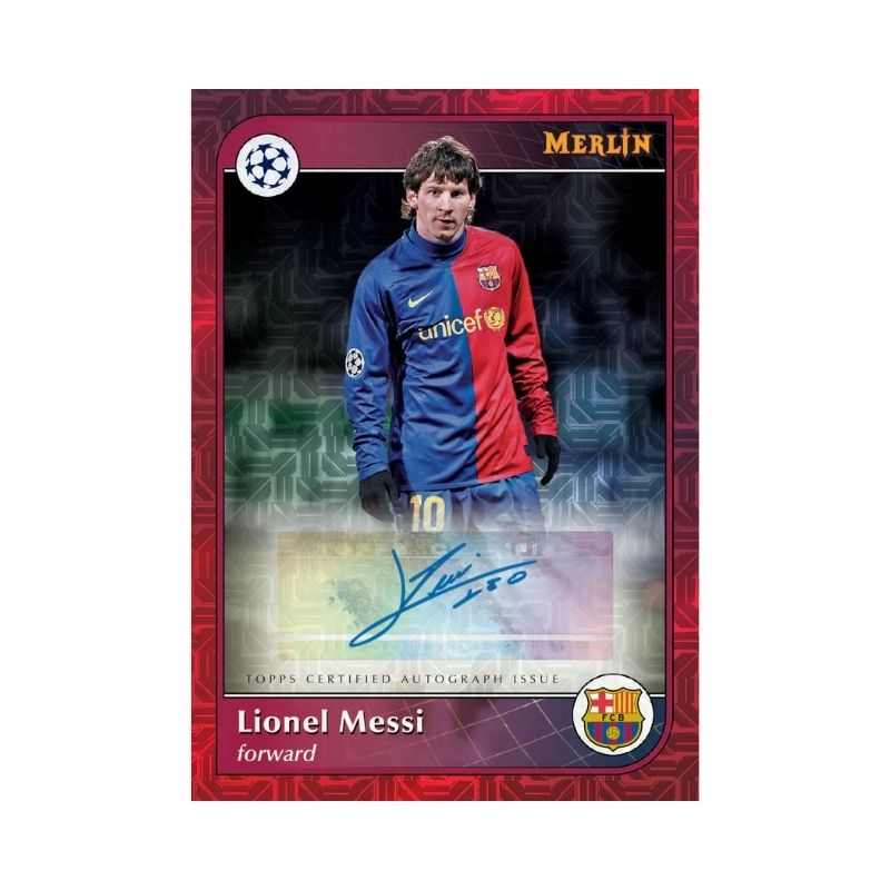 2024-25 Topps Chrome Merlin UEFA Club Competitions Soccer Hobby Box, Official UEFA Trading Cards with 1 Autograph Card, Exclusive Atomic Refractor Parallels, 6+ Years
