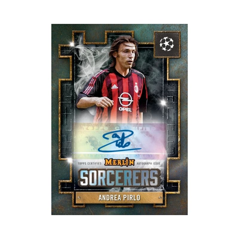 2024-25 Topps Chrome Merlin UEFA Club Competitions Soccer Hobby Box, Official UEFA Trading Cards with 1 Autograph Card, Exclusive Atomic Refractor Parallels, 6+ Years