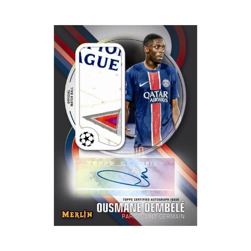2024-25 Topps Chrome Merlin UEFA Club Competitions Soccer Hobby Box, Official UEFA Trading Cards with 1 Autograph Card, Exclusive Atomic Refractor Parallels, 6+ Years
