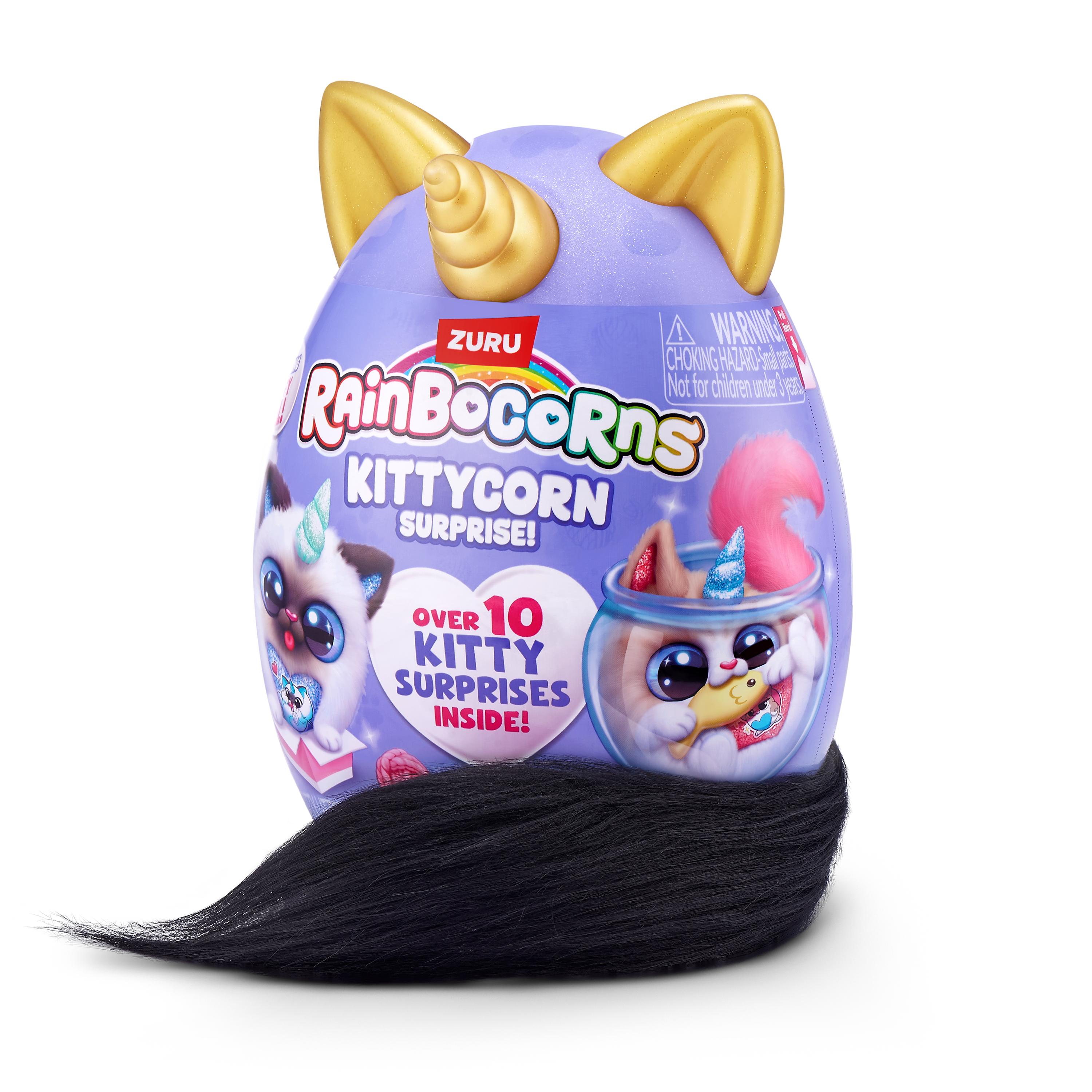 Rainbocorns Kittycorn Surprise S9 Collectible Plush Toy Set, 10+ Magical Surprises, Soft Plush Kittens with Fluffy Tails, Interactive Play for Girls Age 3+