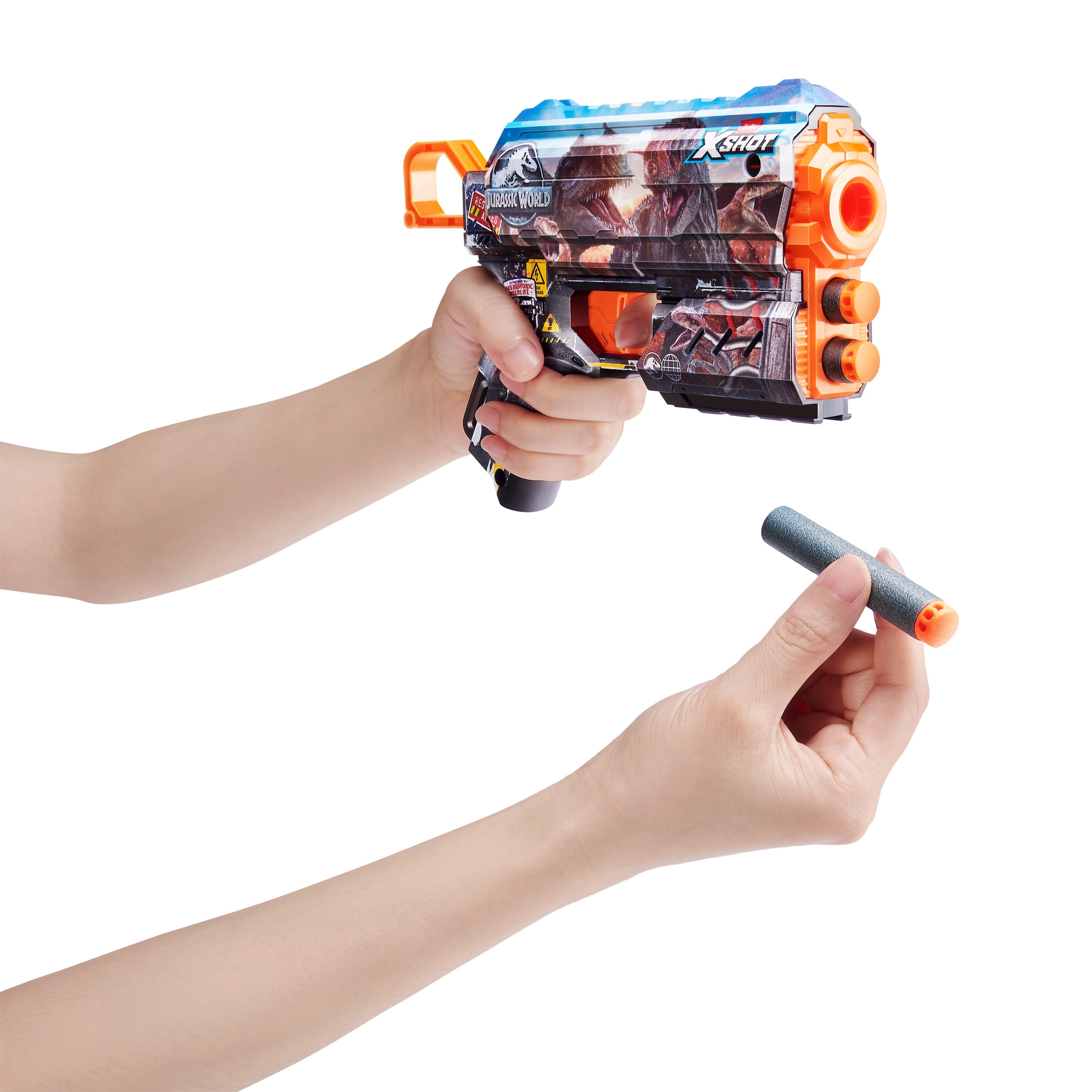 Title: Jurassic Flux Combo 2 Pack Dart Blaster with Dinosaur Skins, Air Pocket Darts, Single Shot with Storage, Recoil Action, Fires 27m/90ft, Includes 16 Foam Darts, Ages 8 and Up