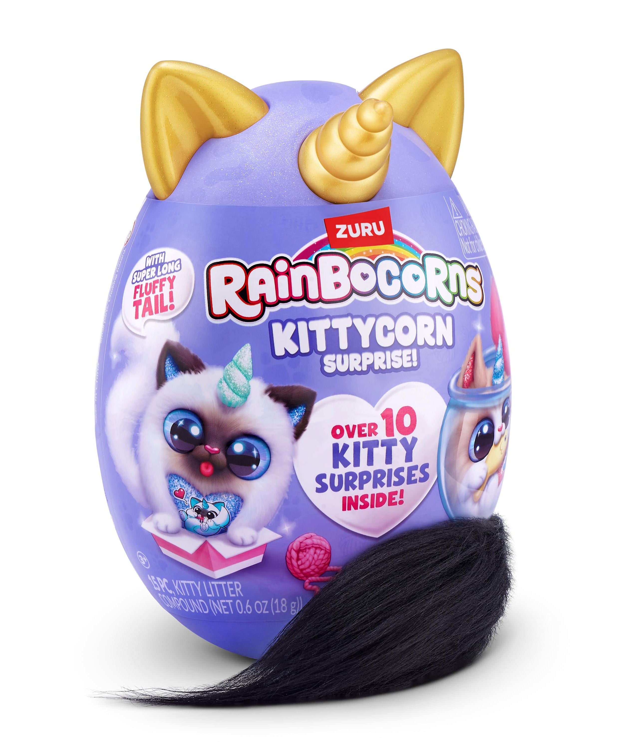 Rainbocorns Kittycorn Surprise S9 Collectible Plush Toy Set, 10+ Magical Surprises, Soft Plush Kittens with Fluffy Tails, Interactive Play for Girls Age 3+