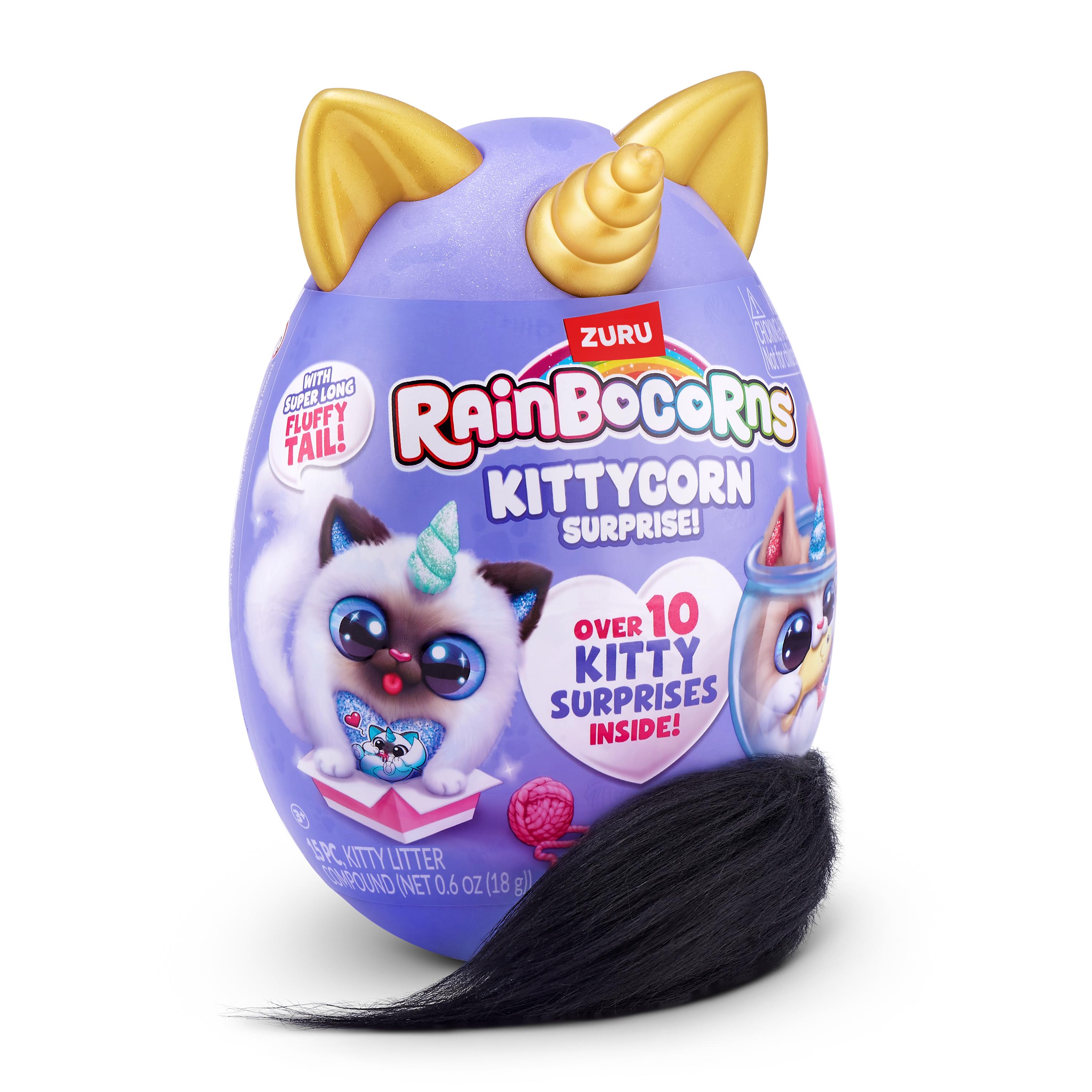 Rainbocorns Kittycorn Surprise S9 Collectible Plush Toy Set, 10+ Magical Surprises, Soft Plush Kittens with Fluffy Tails, Interactive Play for Girls Age 3+
