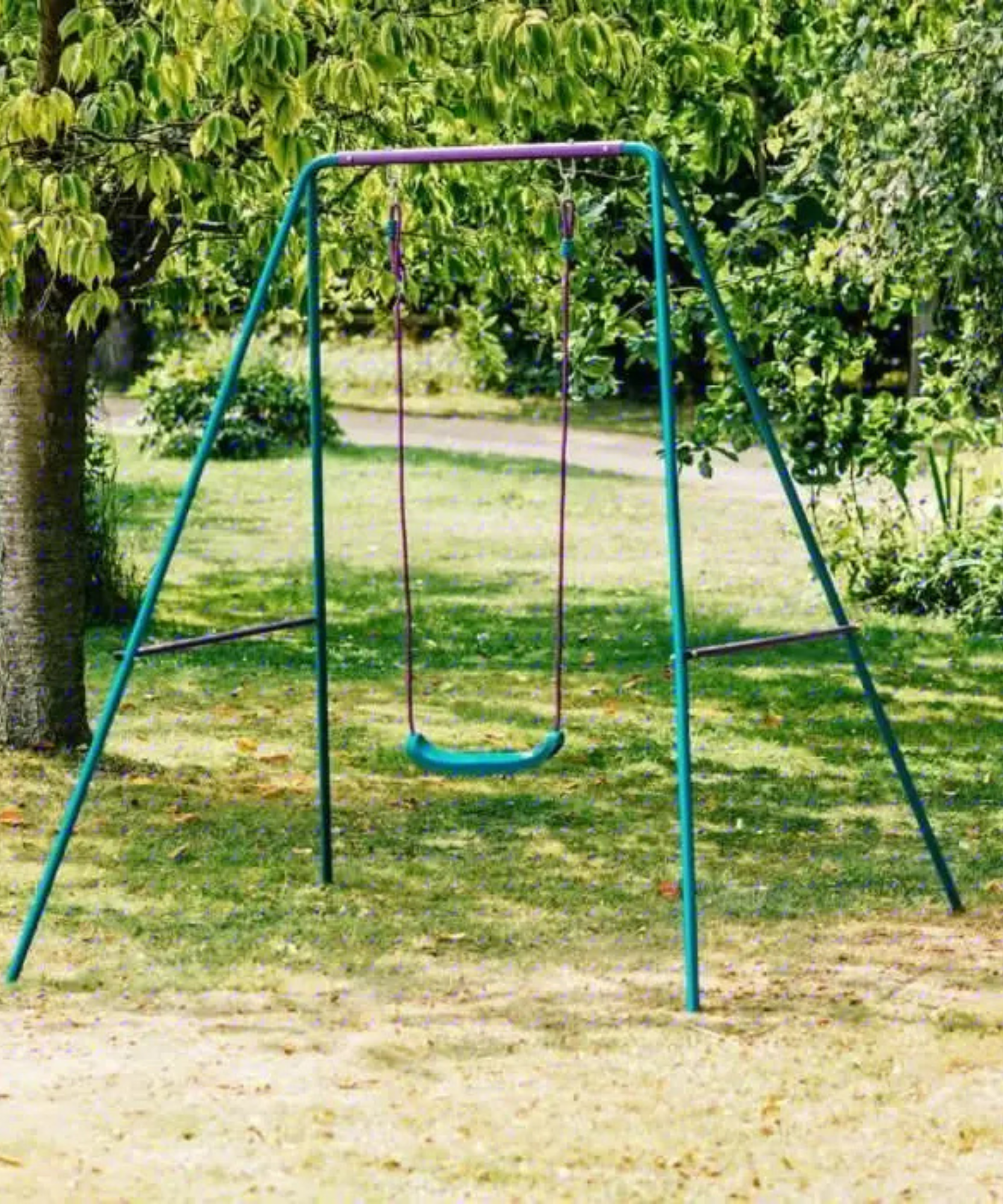 مجموعة أرجوحة معدنية 2 في 1 من بلام، أرجوحة خارجية مع إمكانية تعديل الارتفاع ومقاعد قابلة للتبديل، سعة وزن 50 كجم، مناسبة للأطفال من الأولاد والبنات من سن 12 شهرًا فما فوق، لون أزرق