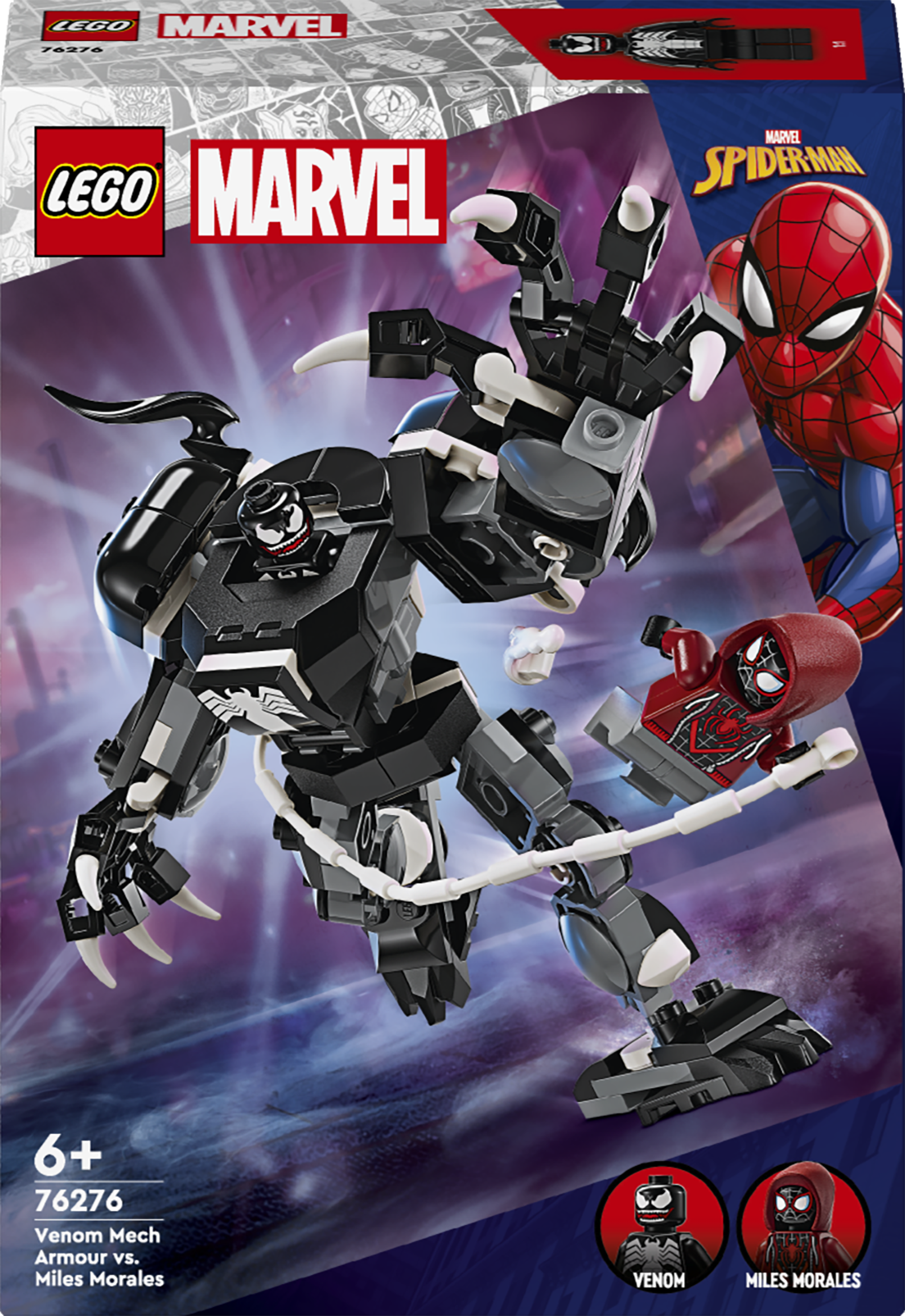 LEGO Super Heroes 76276 Venom Mech Armor vs Miles Morales Action Set for Kids 6+