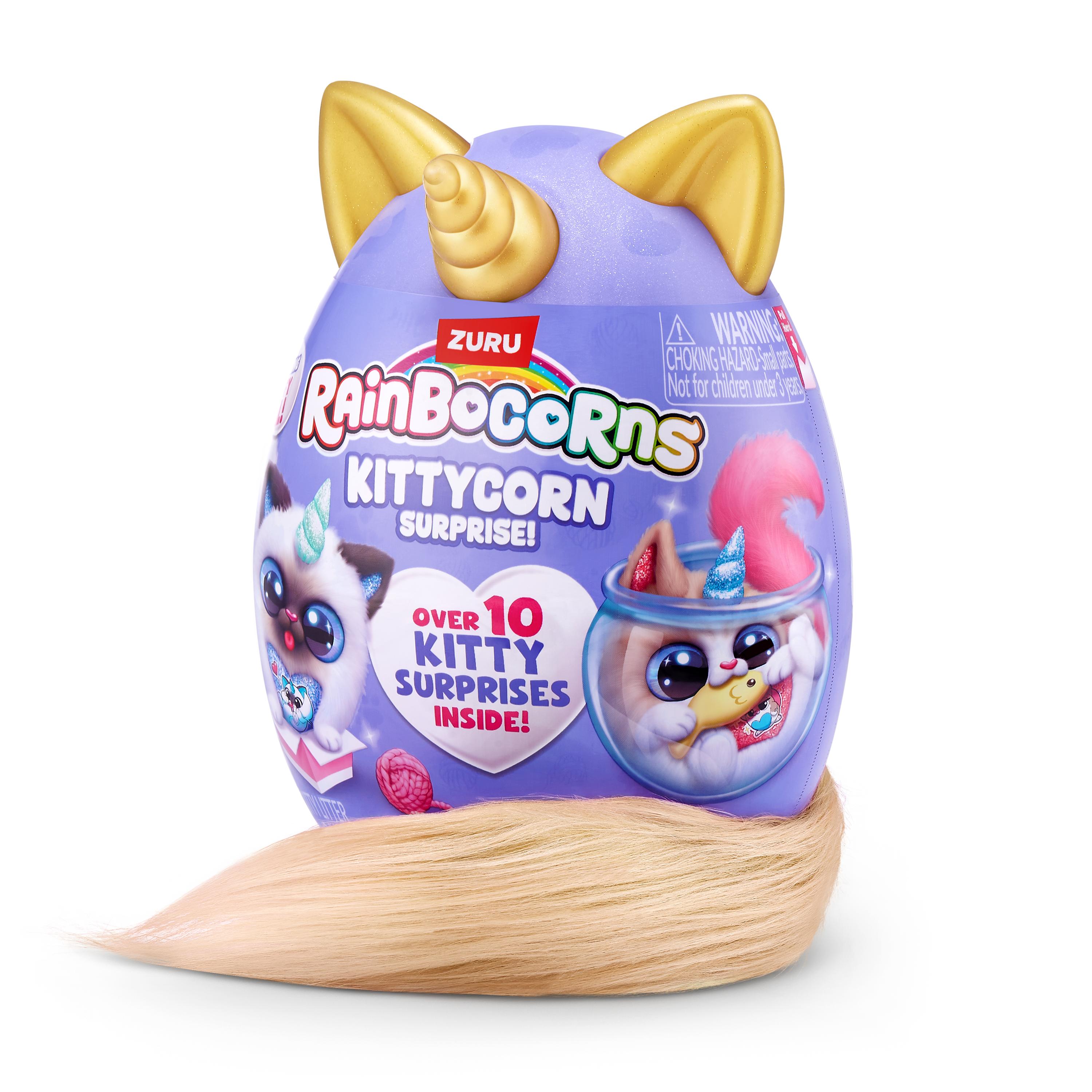 Rainbocorns Kittycorn Surprise S9 Collectible Plush Toy Set, 10+ Magical Surprises, Soft Plush Kittens with Fluffy Tails, Interactive Play for Girls Age 3+