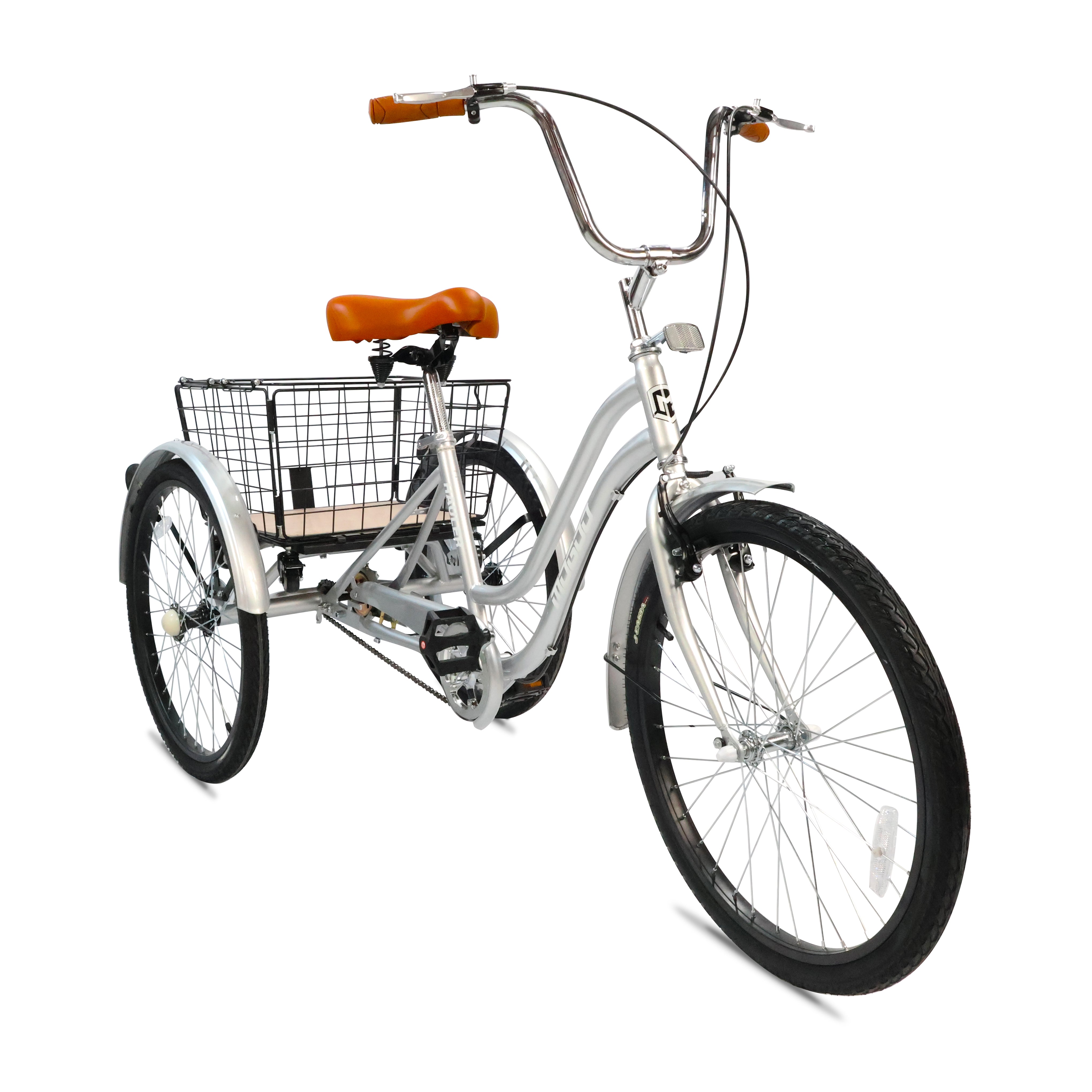 Hauler Single Speed Adult Tricycle - 24 inch - Silver