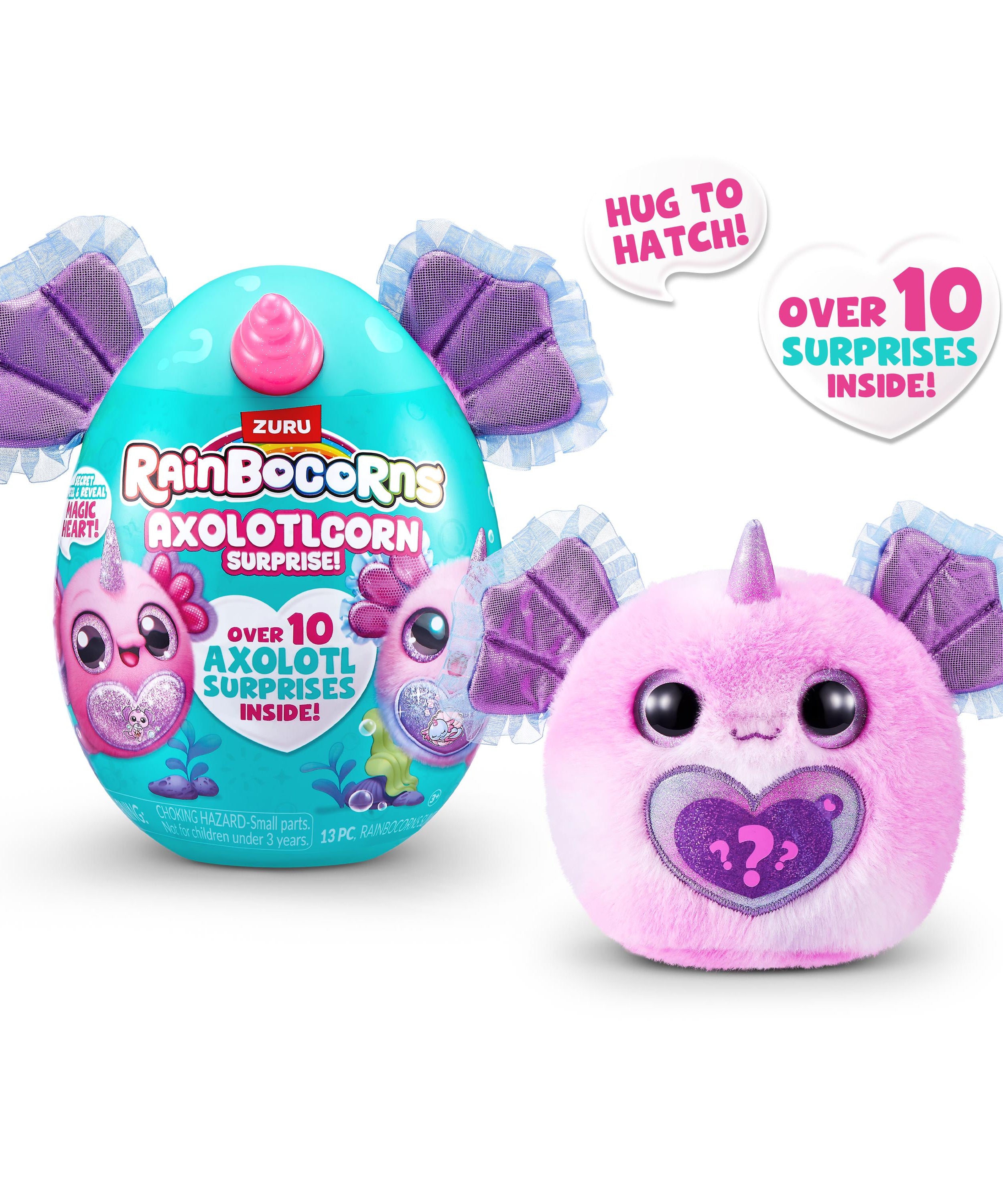 Rainbocorns Axolotlcorn Surprise Plush, Collectible Toy for Girls, Age 3+