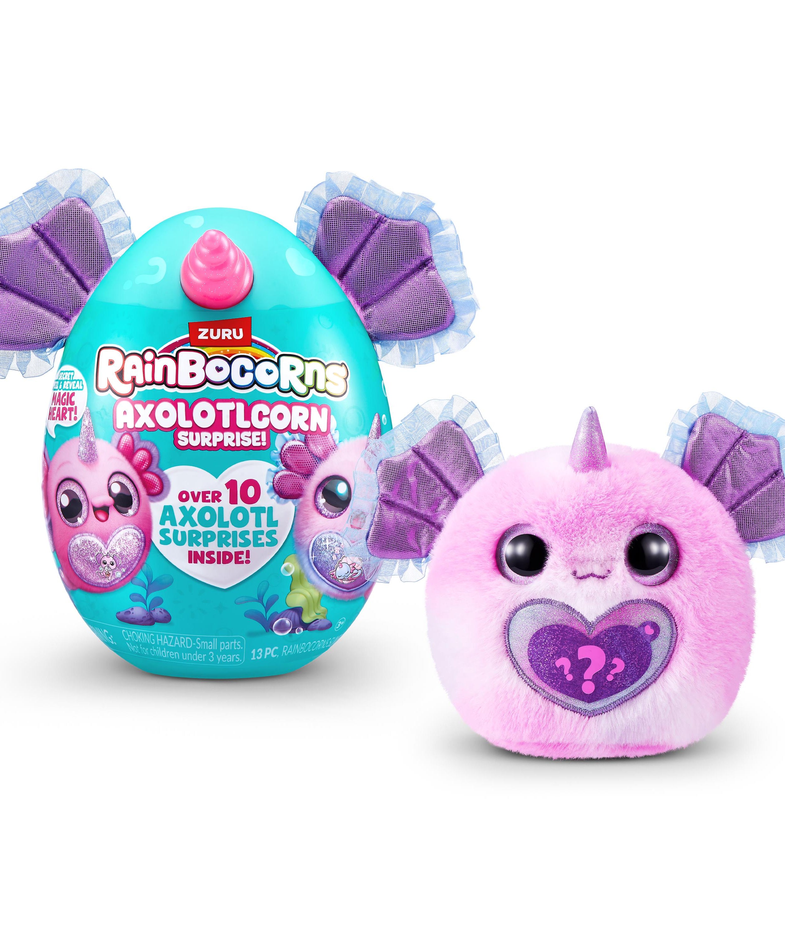 Rainbocorns Axolotlcorn Surprise Plush, Collectible Toy for Girls, Age 3+