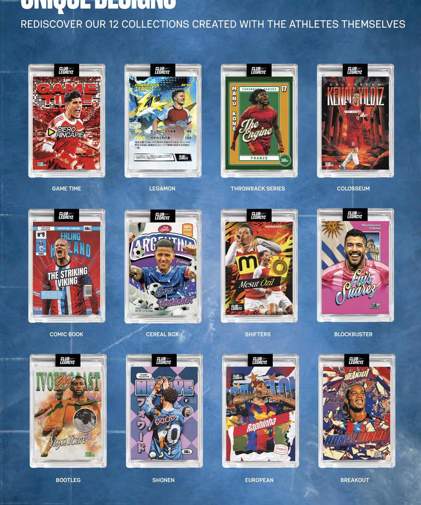 2026 Club Legacyz Icons Back to School Fifth Edition Soccer Hobby Pack, 1 Card Per Pack, Rare Football Collectible Cards, On-Card Autographs, Game-Worn Jersey Cards