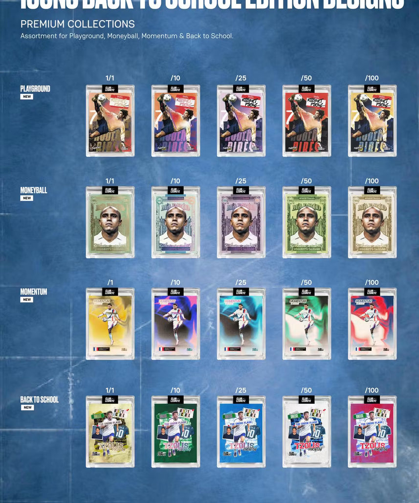 2026 Club Legacyz Icons Back to School Fifth Edition Soccer Hobby Pack, 1 Card Per Pack, Rare Football Collectible Cards, On-Card Autographs, Game-Worn Jersey Cards
