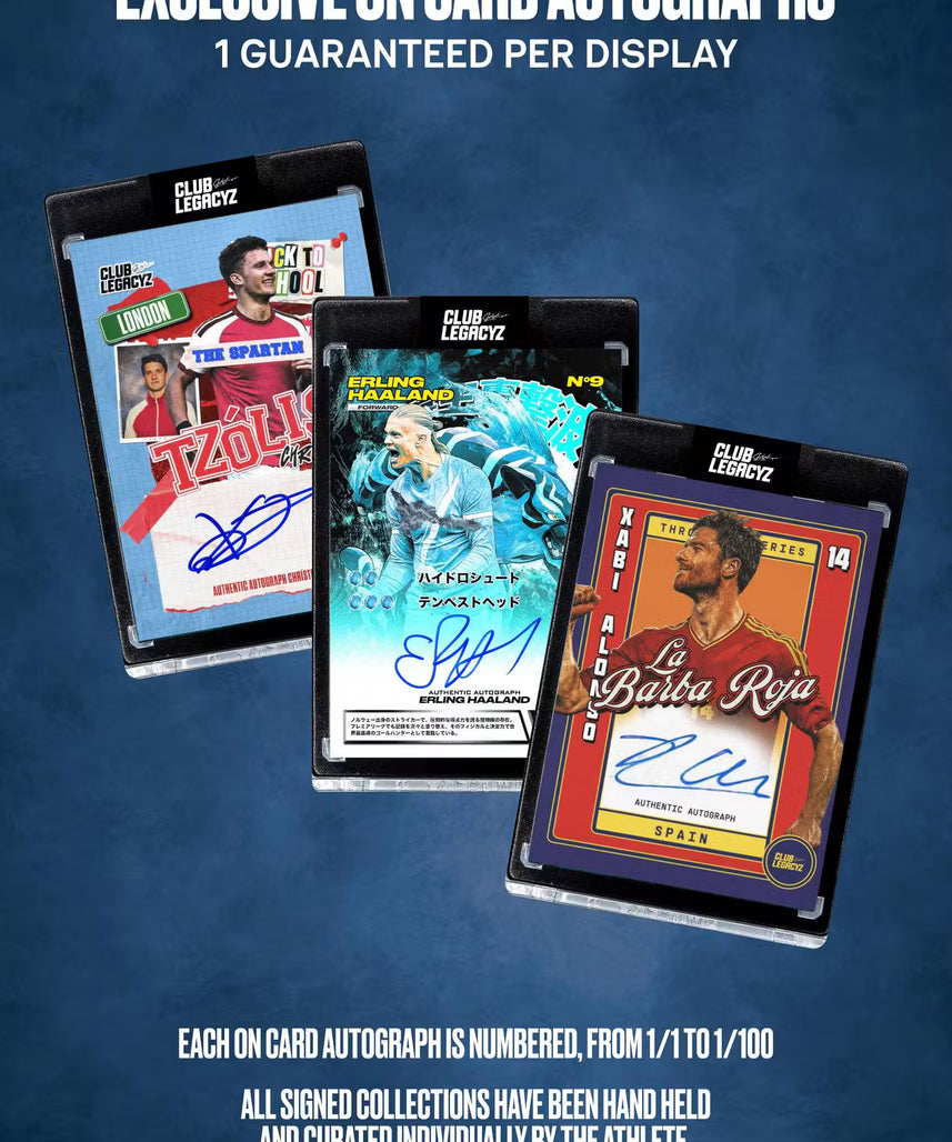 2026 Club Legacyz Icons Back to School Fifth Edition Soccer Hobby Pack, 1 Card Per Pack, Rare Football Collectible Cards, On-Card Autographs, Game-Worn Jersey Cards